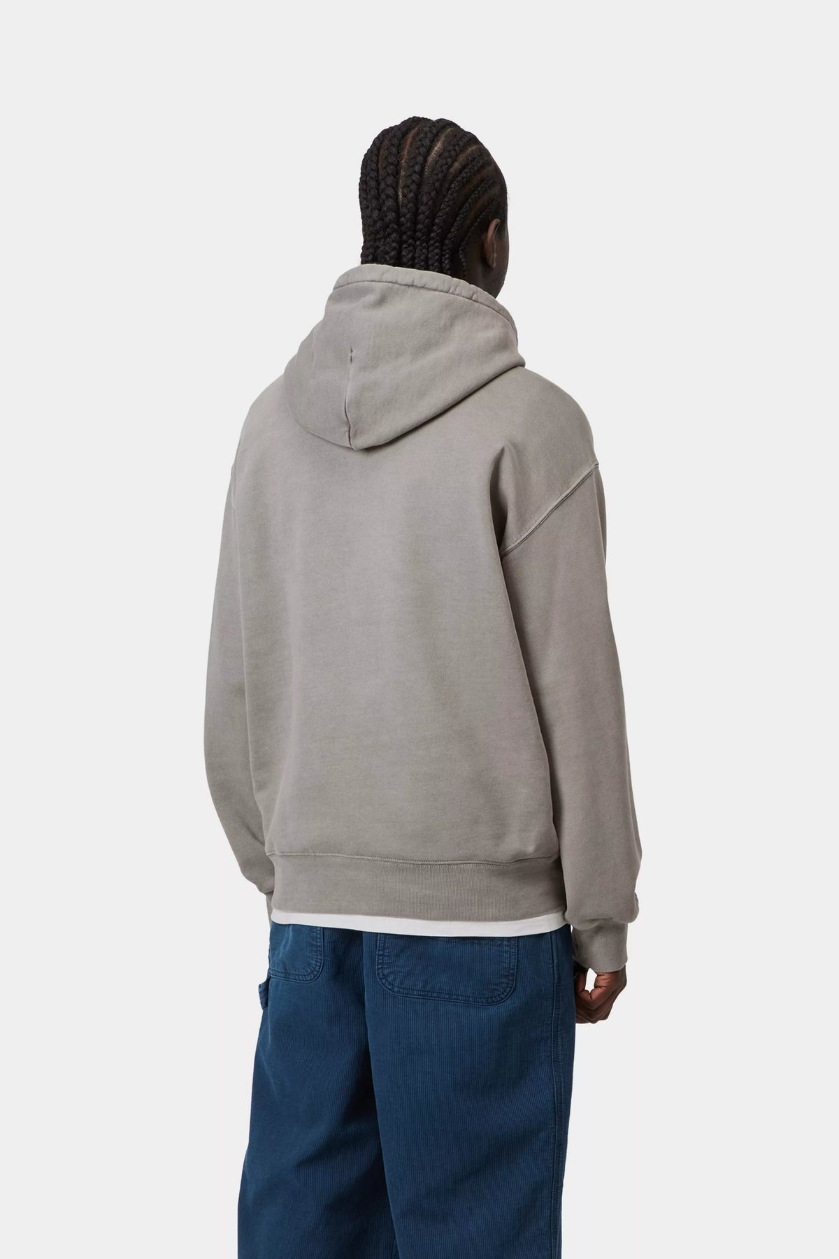 Carhartt WIP Hooded Nelson Sweatshirt Grey Yosemite Garment Dyed
