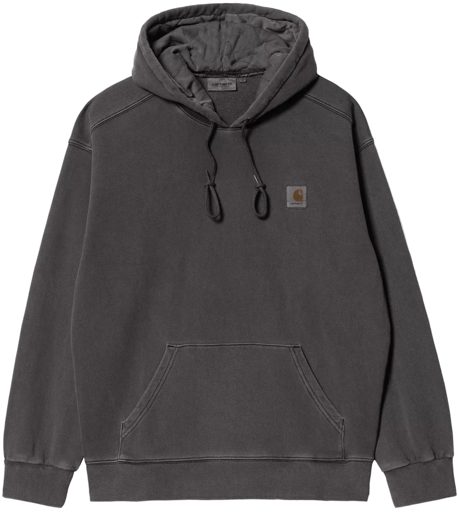 Carhartt WIP Hooded Nelson Sweatshirt Black Graphite Garment Dyed