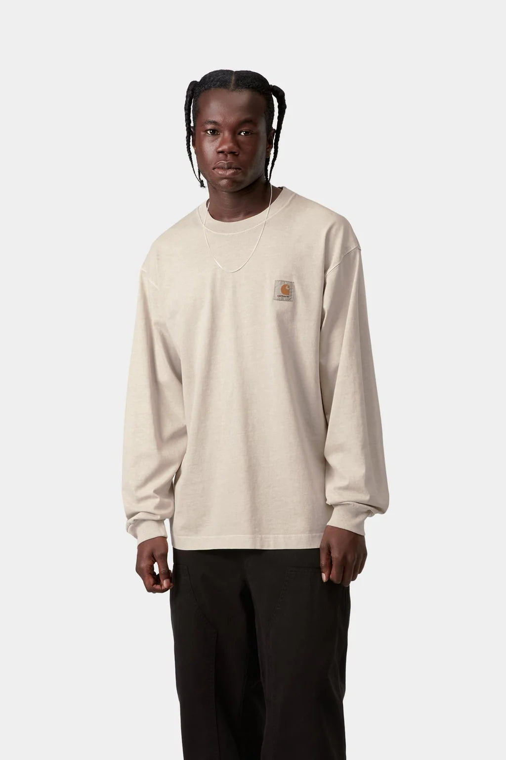 Carhartt WIP Vista Longsleeve T-Shirt Fleur De Sel Garment Dyed