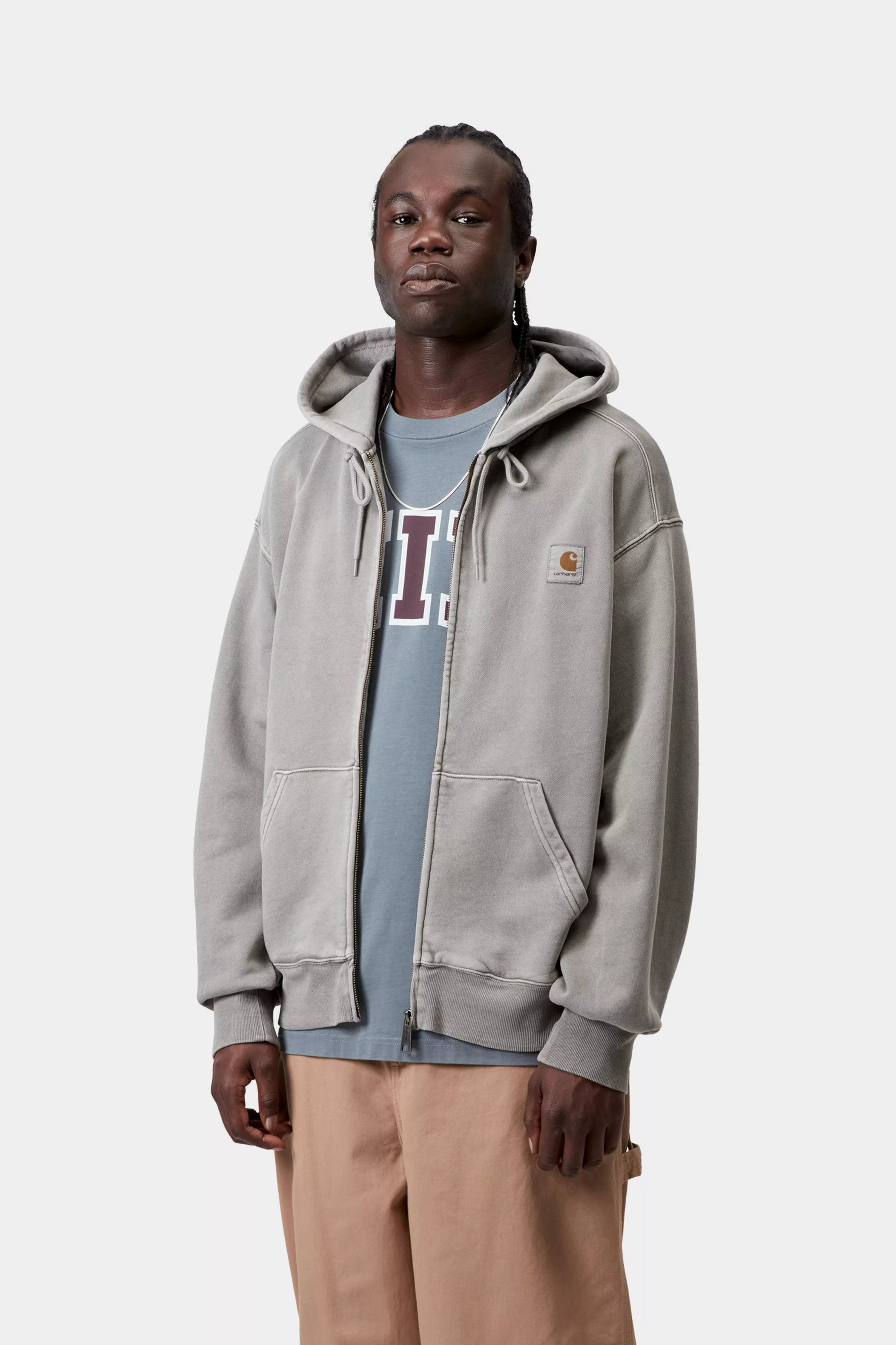 Carhartt WIP Hooded Nelson Zip Jacket Black Yosemite Garment Dyed