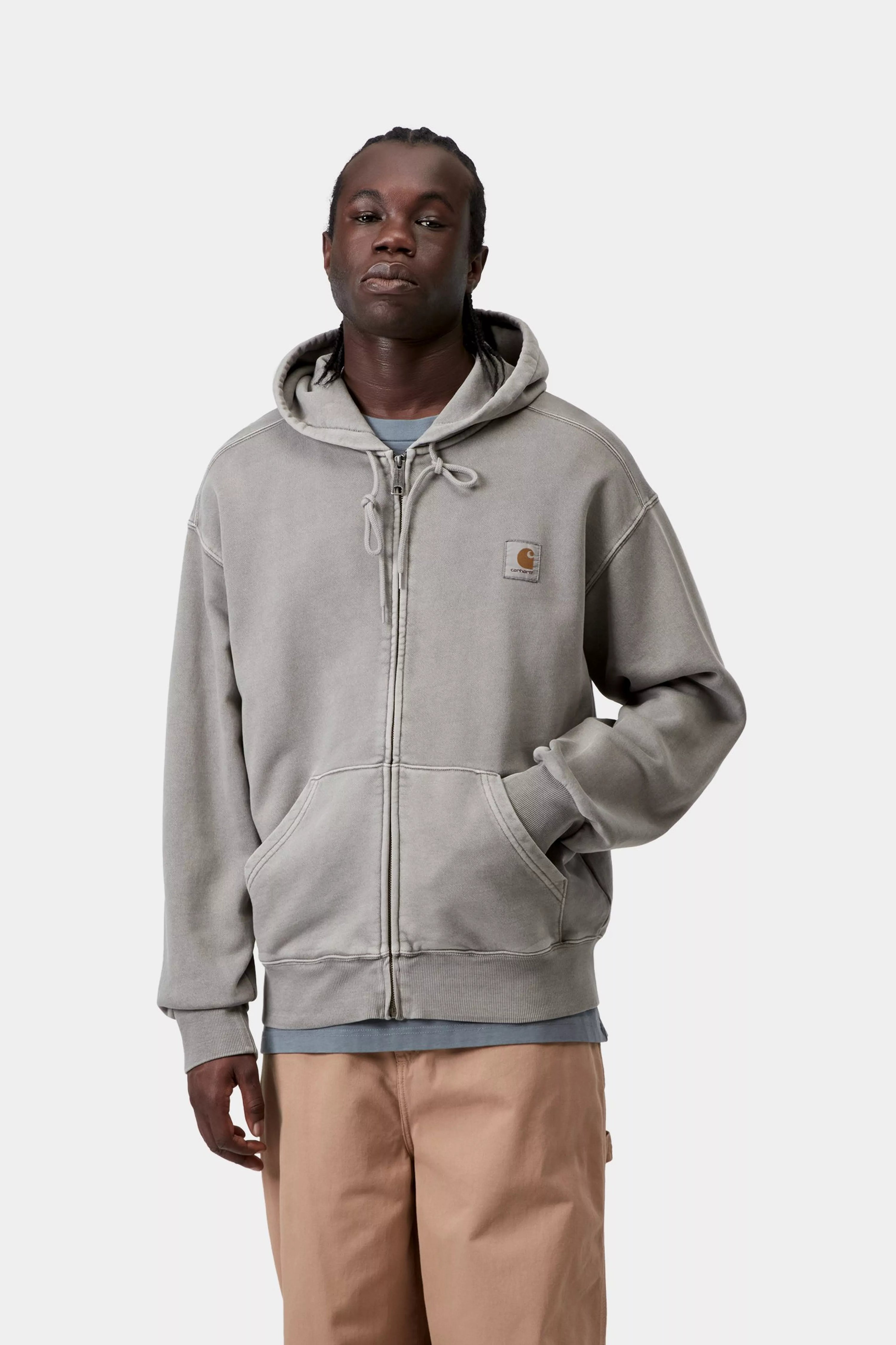 Carhartt WIP Hooded Nelson Zip Jacket Black Yosemite Garment Dyed