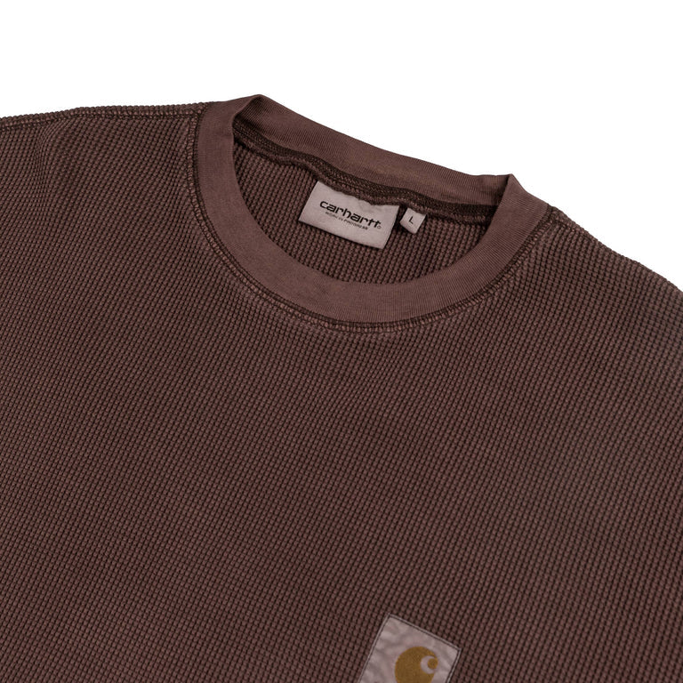 Carhartt WIP Vista Longsleeve Waffle T-Shirt Palisander Garment Dyed