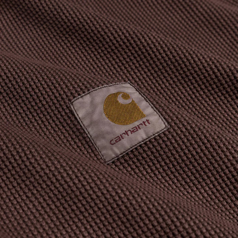 Carhartt WIP Vista Longsleeve Waffle T-Shirt Palisander Garment Dyed