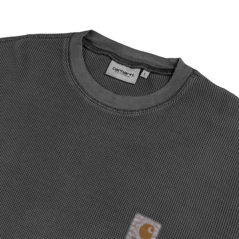 Carhartt WIP Vista Waffle Longsleeve T-Shirt Graphite Black Garment Dyed