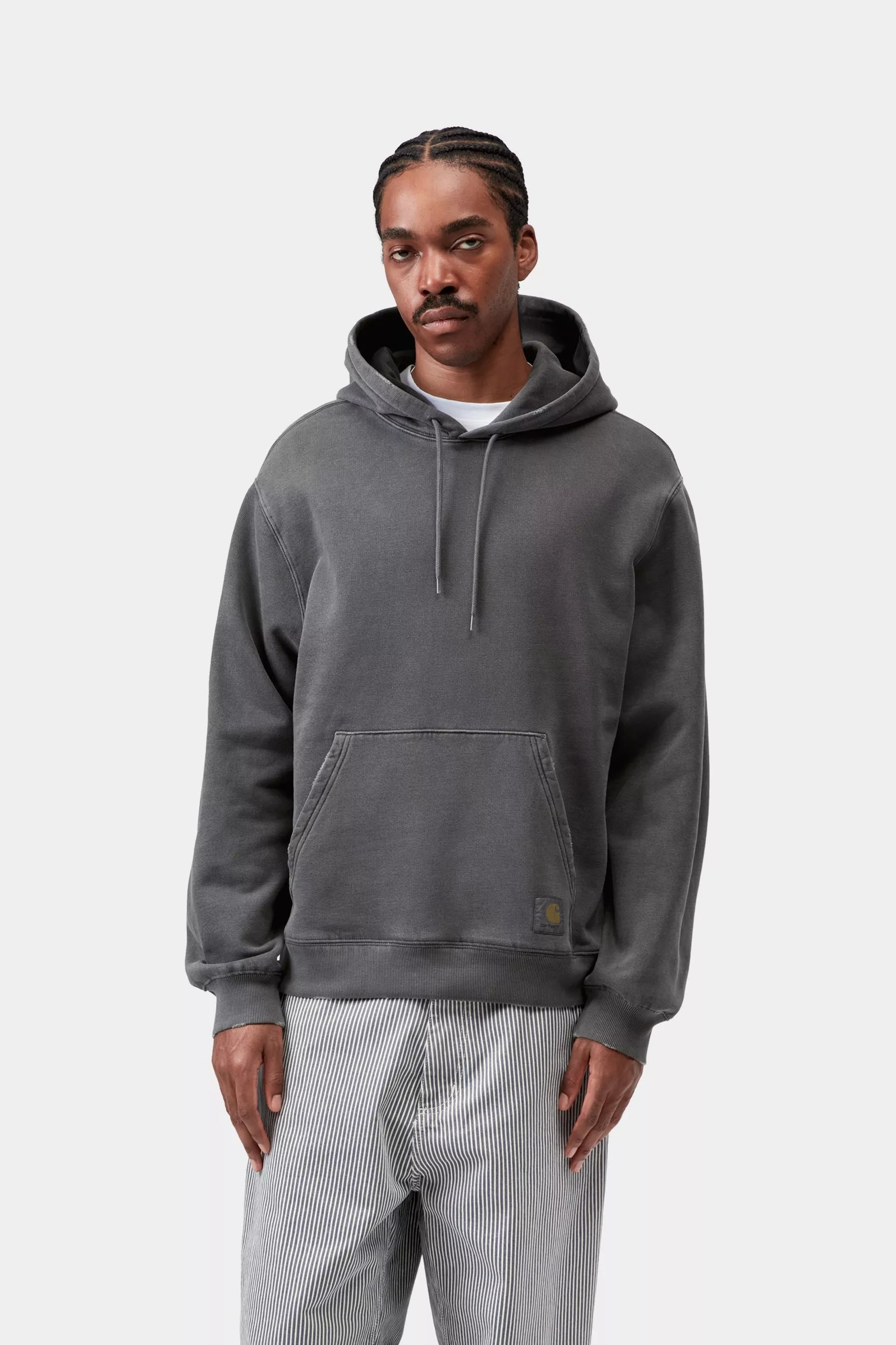 Carhartt WIP Torion Hooded Sweatshirt Black Graphite Grind Wash