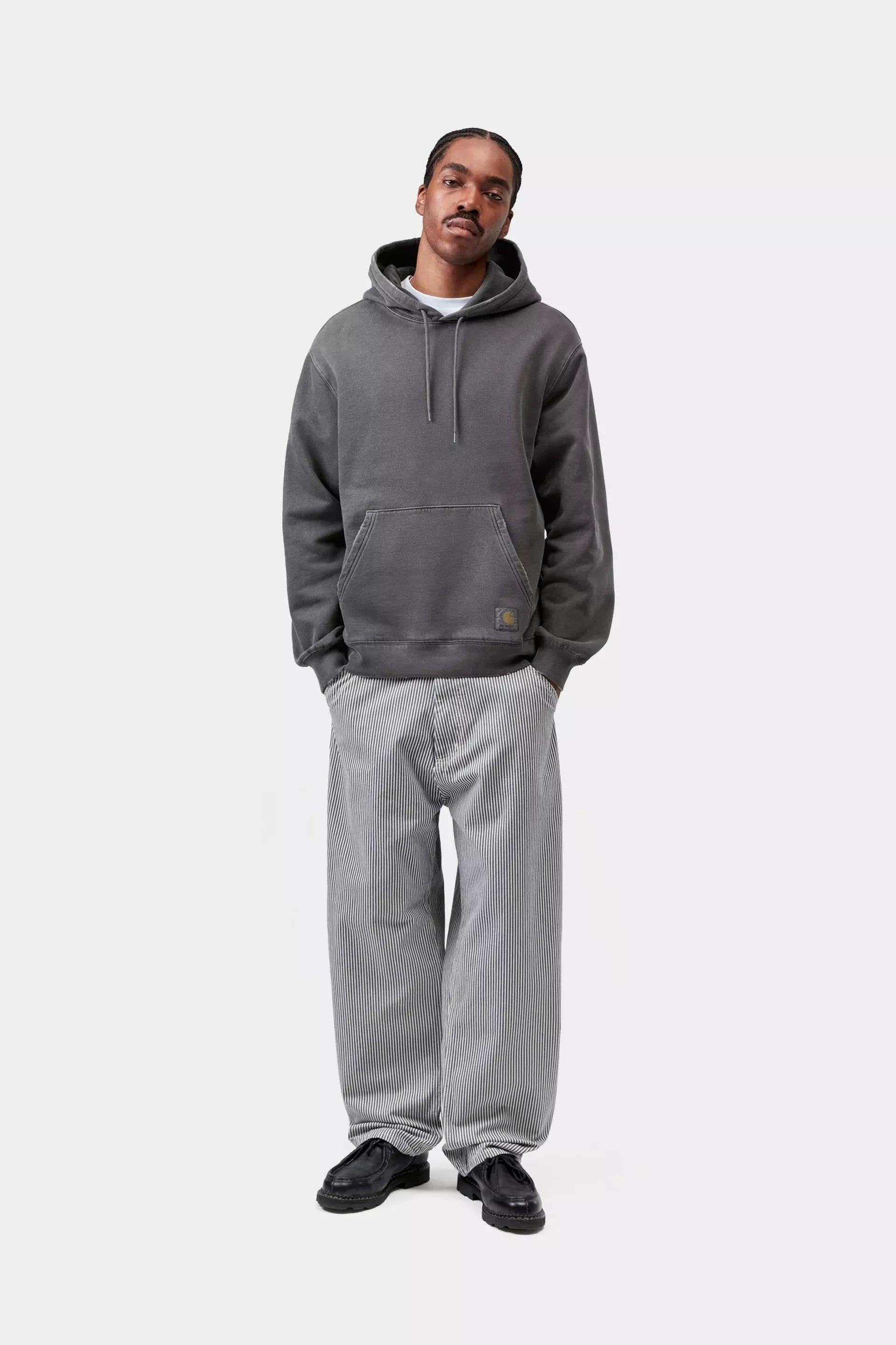 Carhartt WIP Torion Hooded Sweatshirt Black Graphite Grind Wash