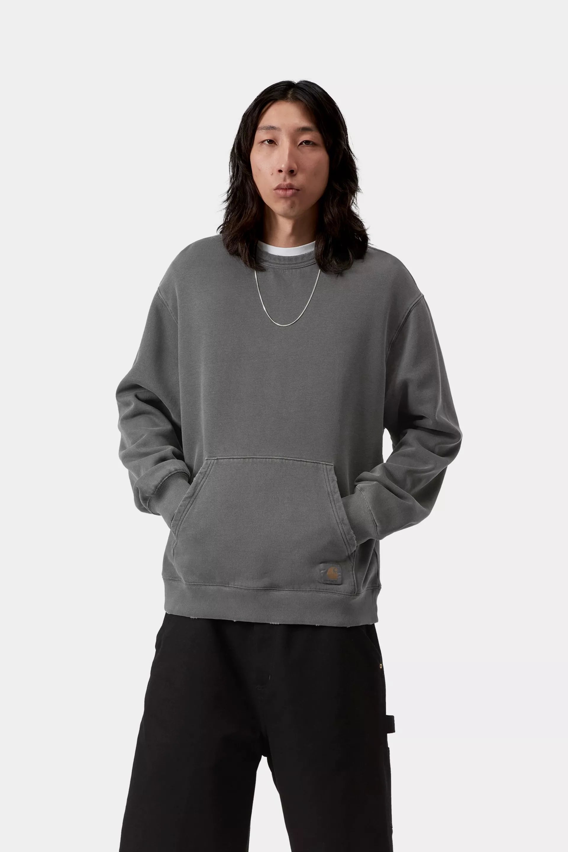 Carhartt WIP Torion Sweatshirt Black Graphite Grind Wash