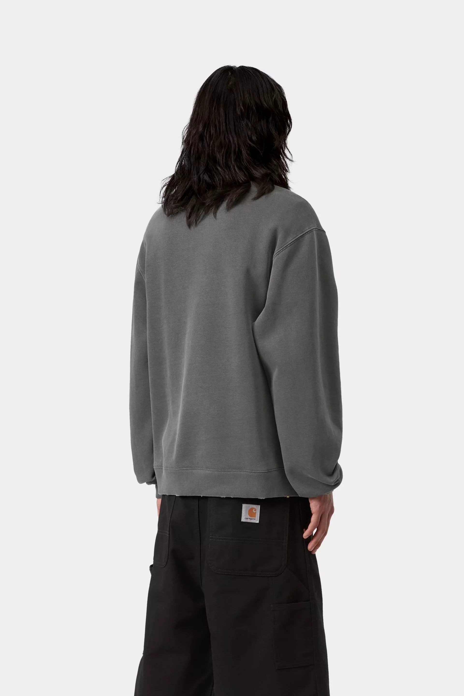 Carhartt WIP Torion Sweatshirt Black Graphite Grind Wash