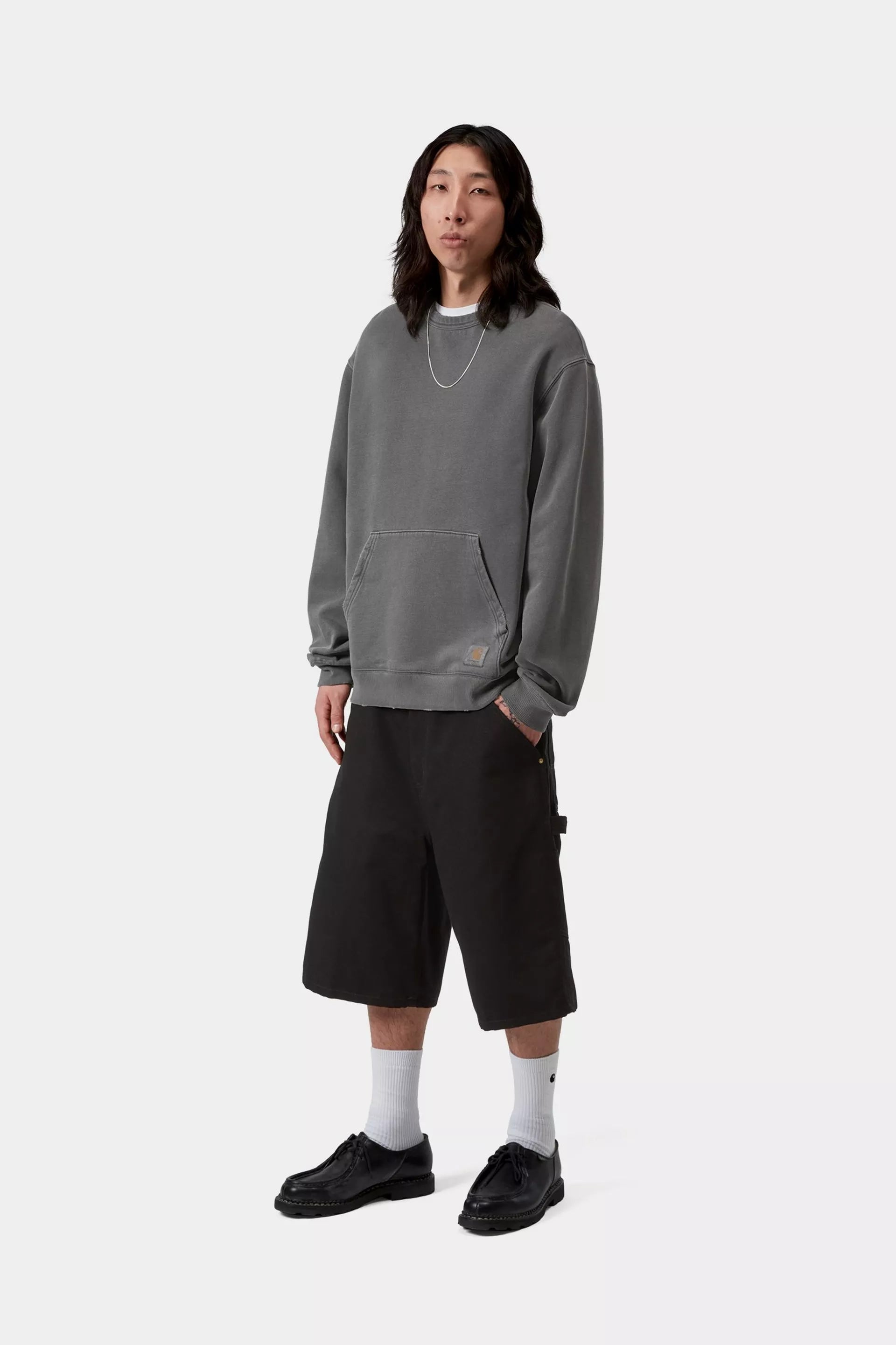 Carhartt WIP Torion Sweatshirt Black Graphite Grind Wash