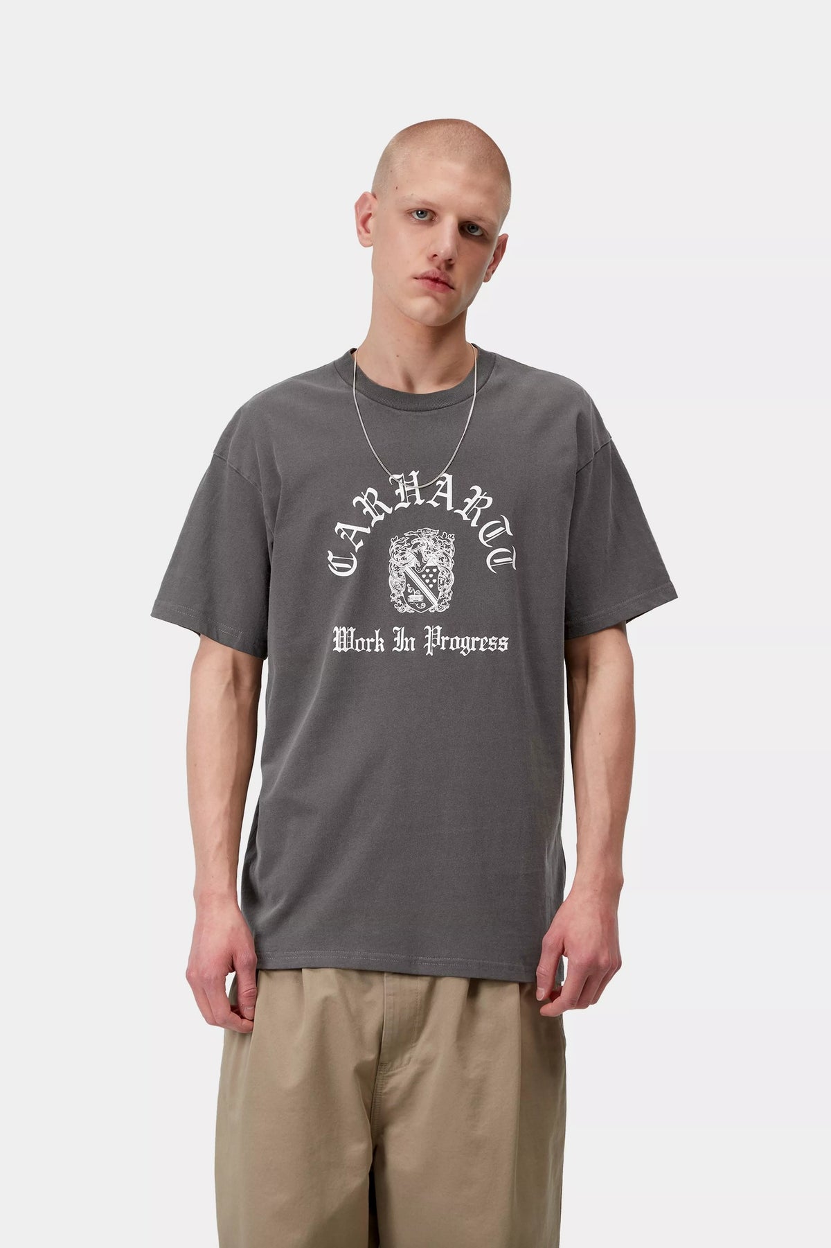 Carhartt S/S Coat Of Arms T-Shirt Grey Garment Dyed