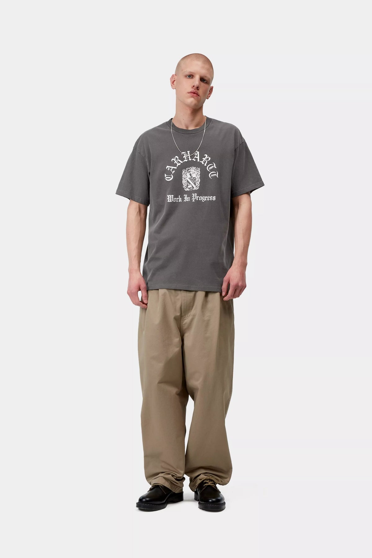 Carhartt S/S Coat Of Arms T-Shirt Grey Garment Dyed