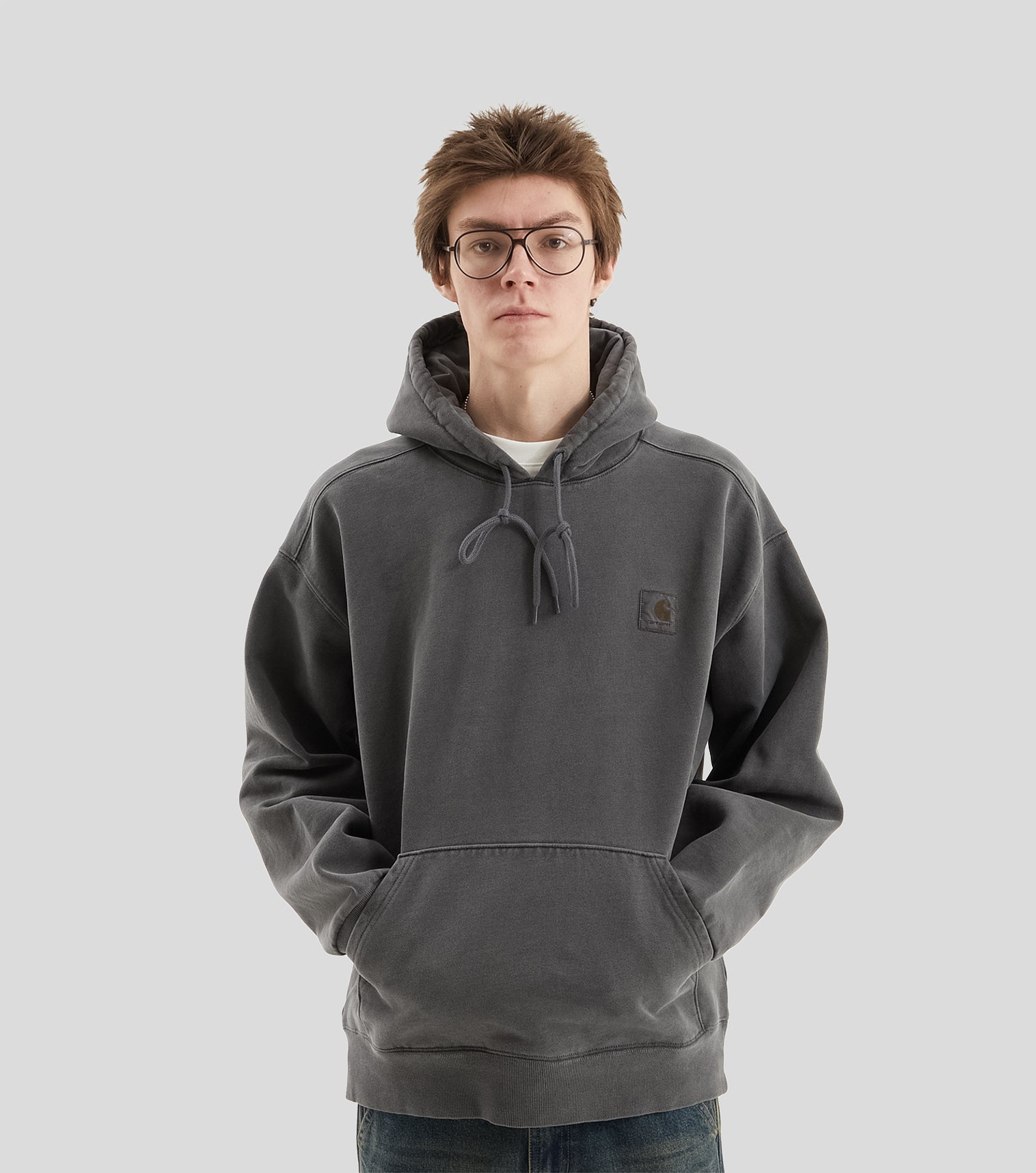 Carhartt WIP Vista Hoodie Graphite Black Garment Dyed