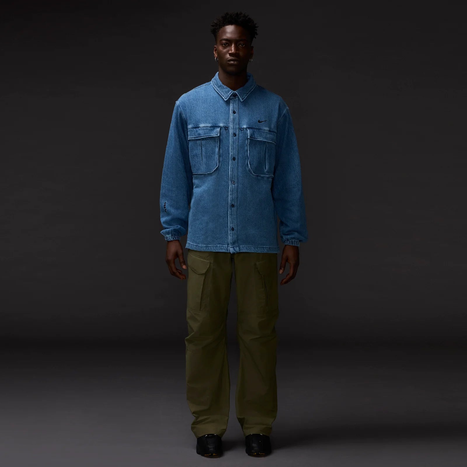 Drake NOCTA x Nike Opal Lily Pad Denim Shirt Blue Denim