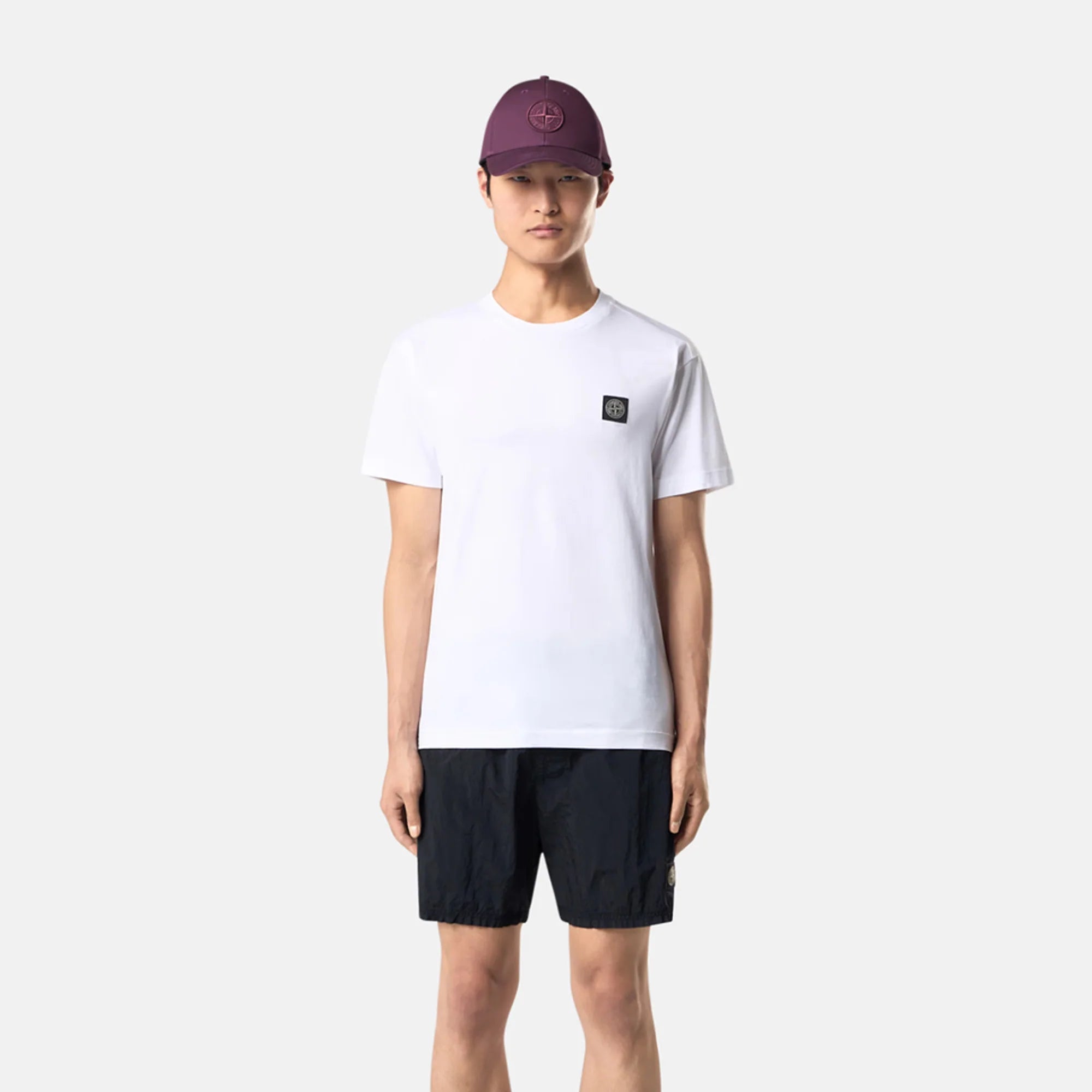 STONE ISLAND T-SHIRT FISSATO BLANC WHITE