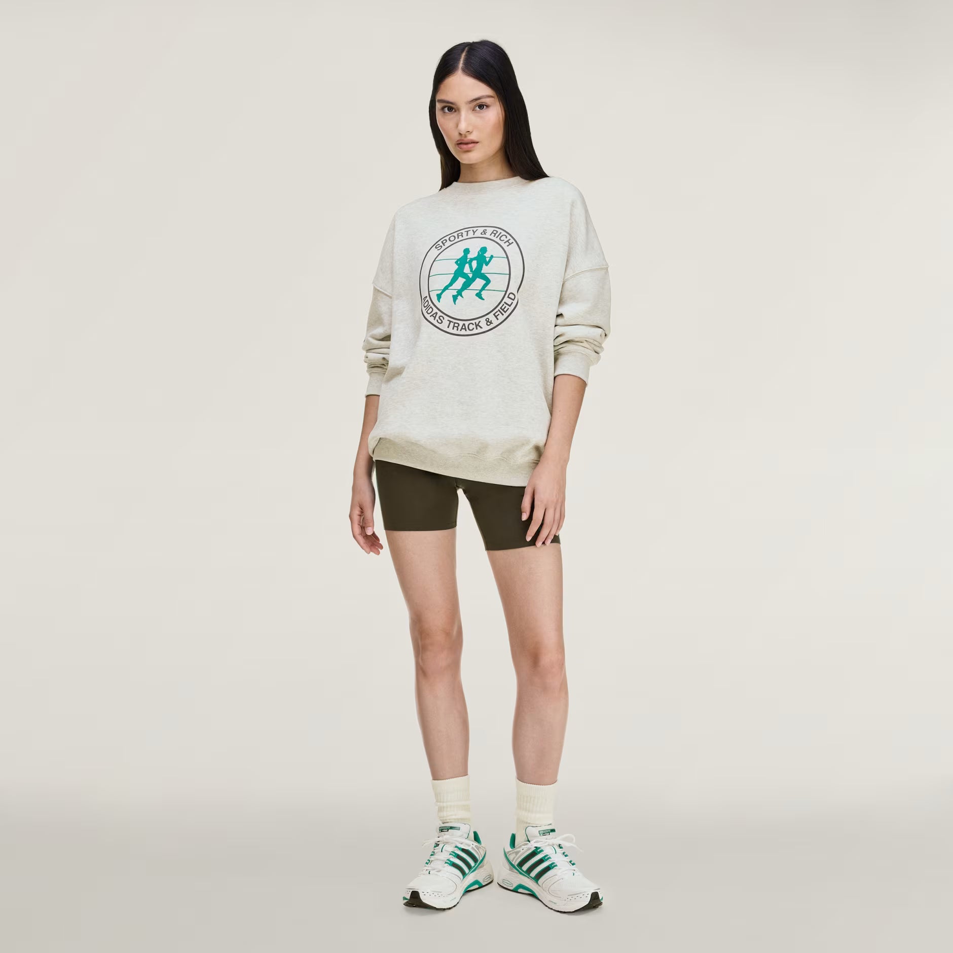 Sporty & Rich x Adidas Sweatshirt Light Grey Heather