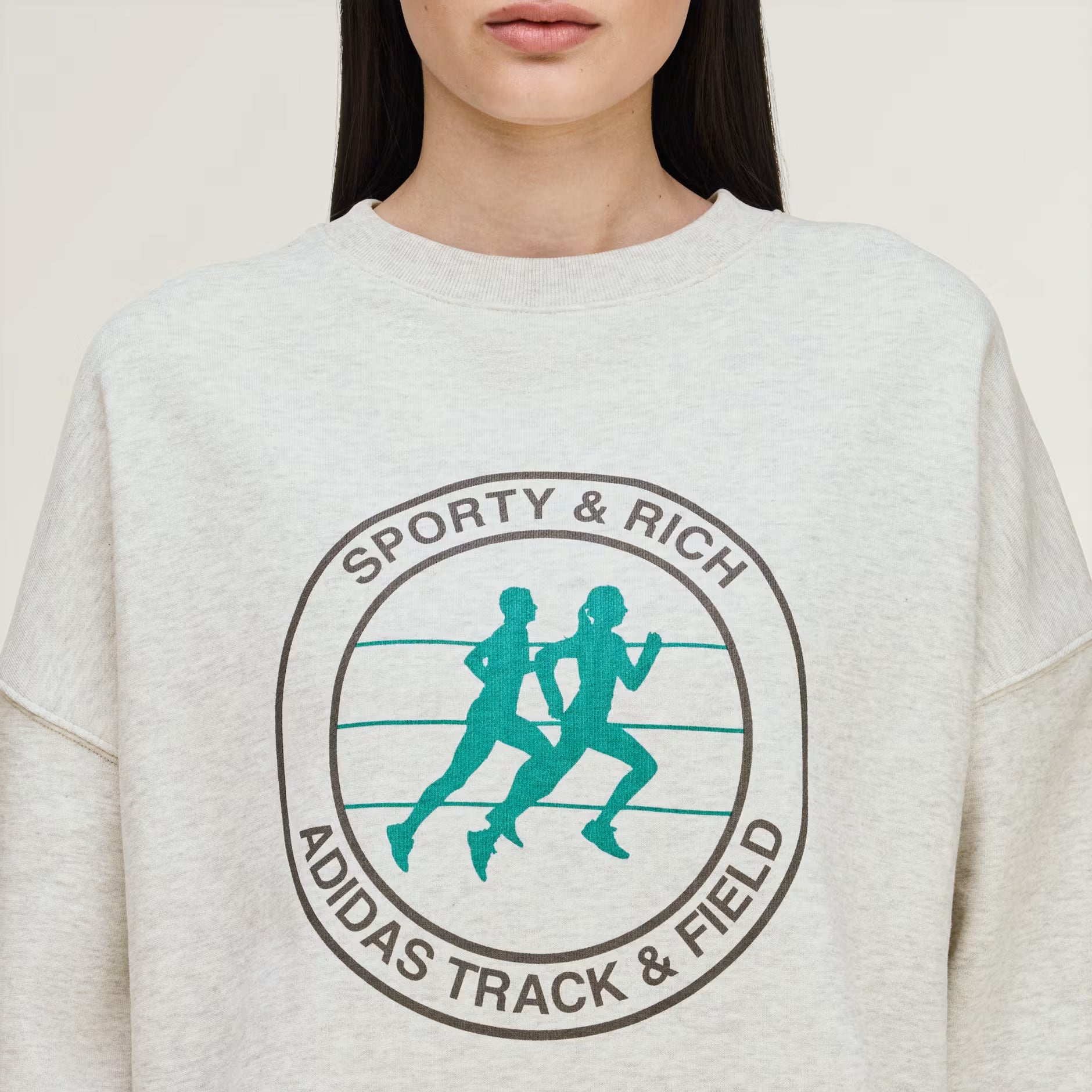 Sporty & Rich x Adidas Sweatshirt Light Grey Heather