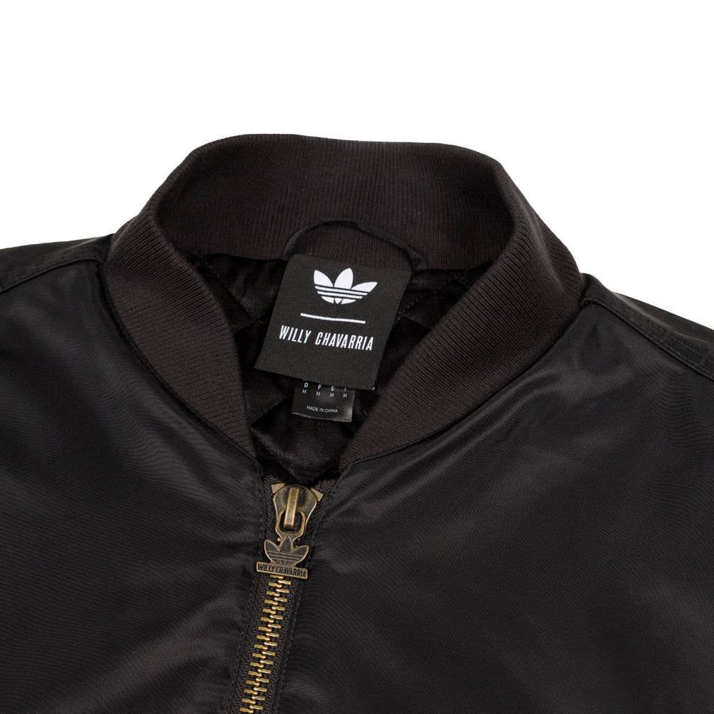 Willy Chavarria x Adidas Originals Satin Oversized Bomber Jacket Black