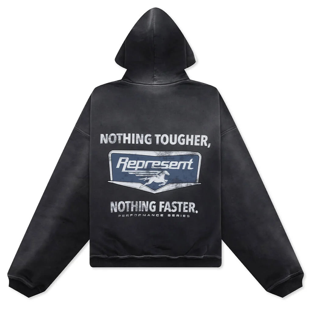 Represent Nothing Faster Hoodie Stained Black