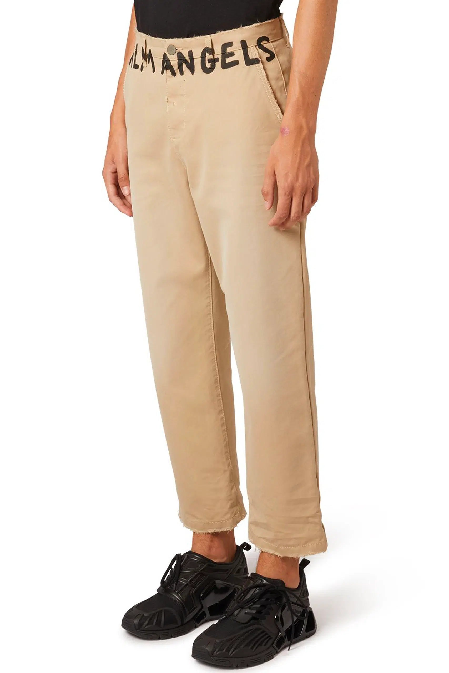 Palm Angels Seasonal Logo Pants 'Beige/Black'