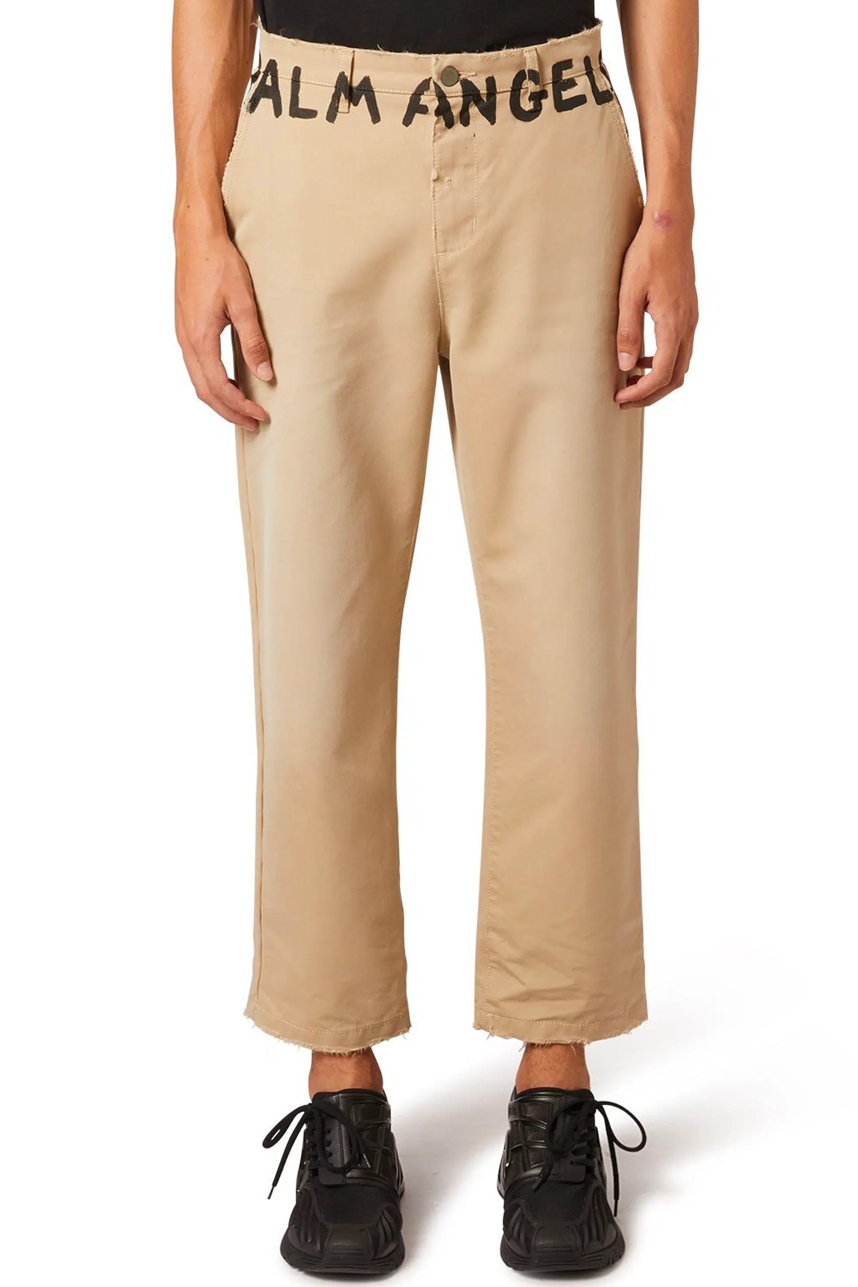 Palm Angels Seasonal Logo Pants 'Beige/Black'