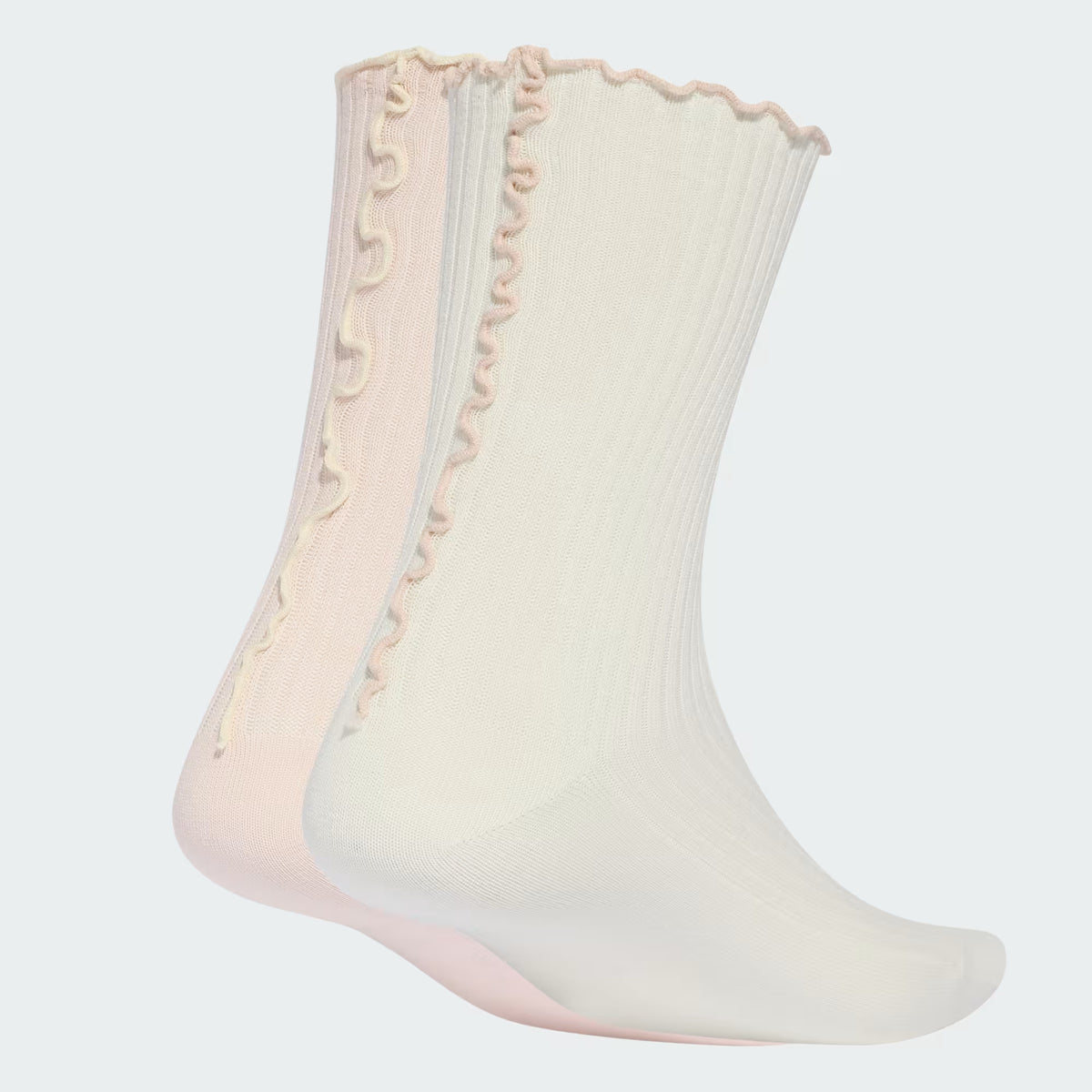 adidas Ruffle Crew Socks 2 Pairs Off White Wonder Quartz W