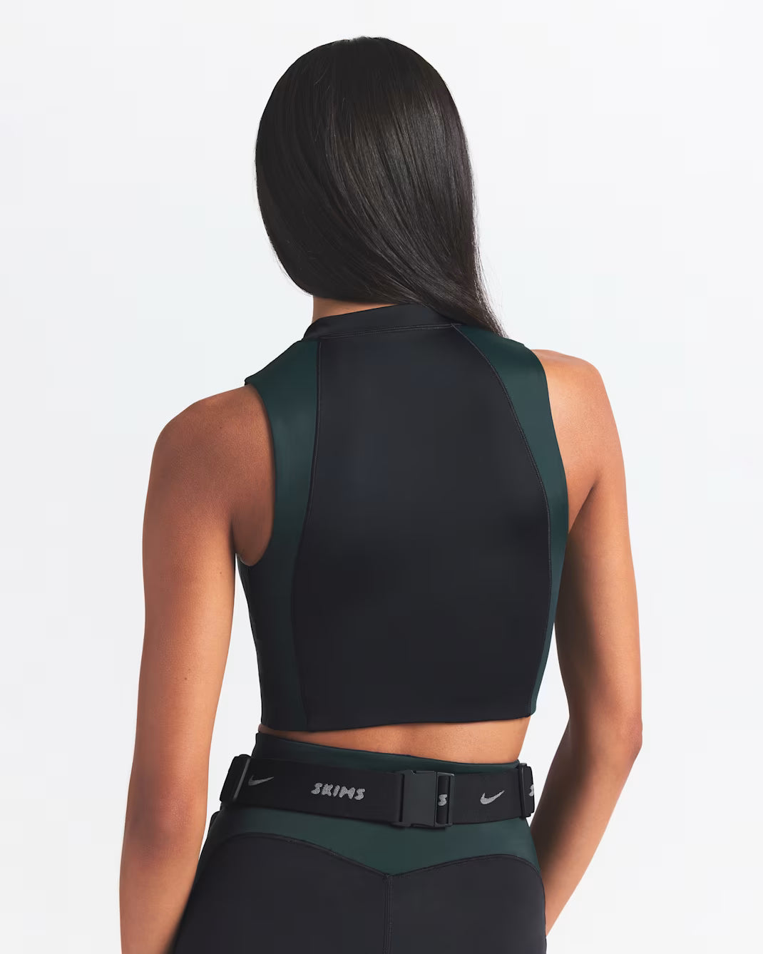 NikeSKIMS Shine Women's Front-Zip Bra Obsidian Dark Teal