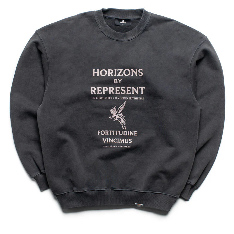 Represent Horizons Sweater Aged Black