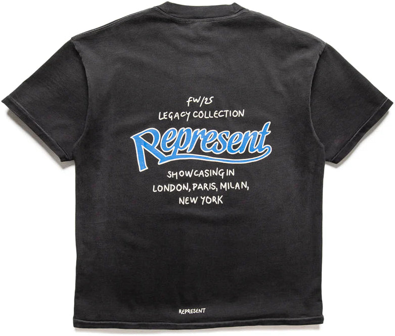 Represent Showcasing Tee Stained Black