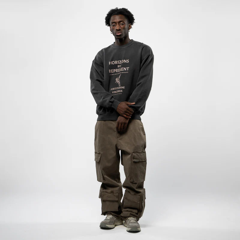 Represent Horizons Sweater Aged Black