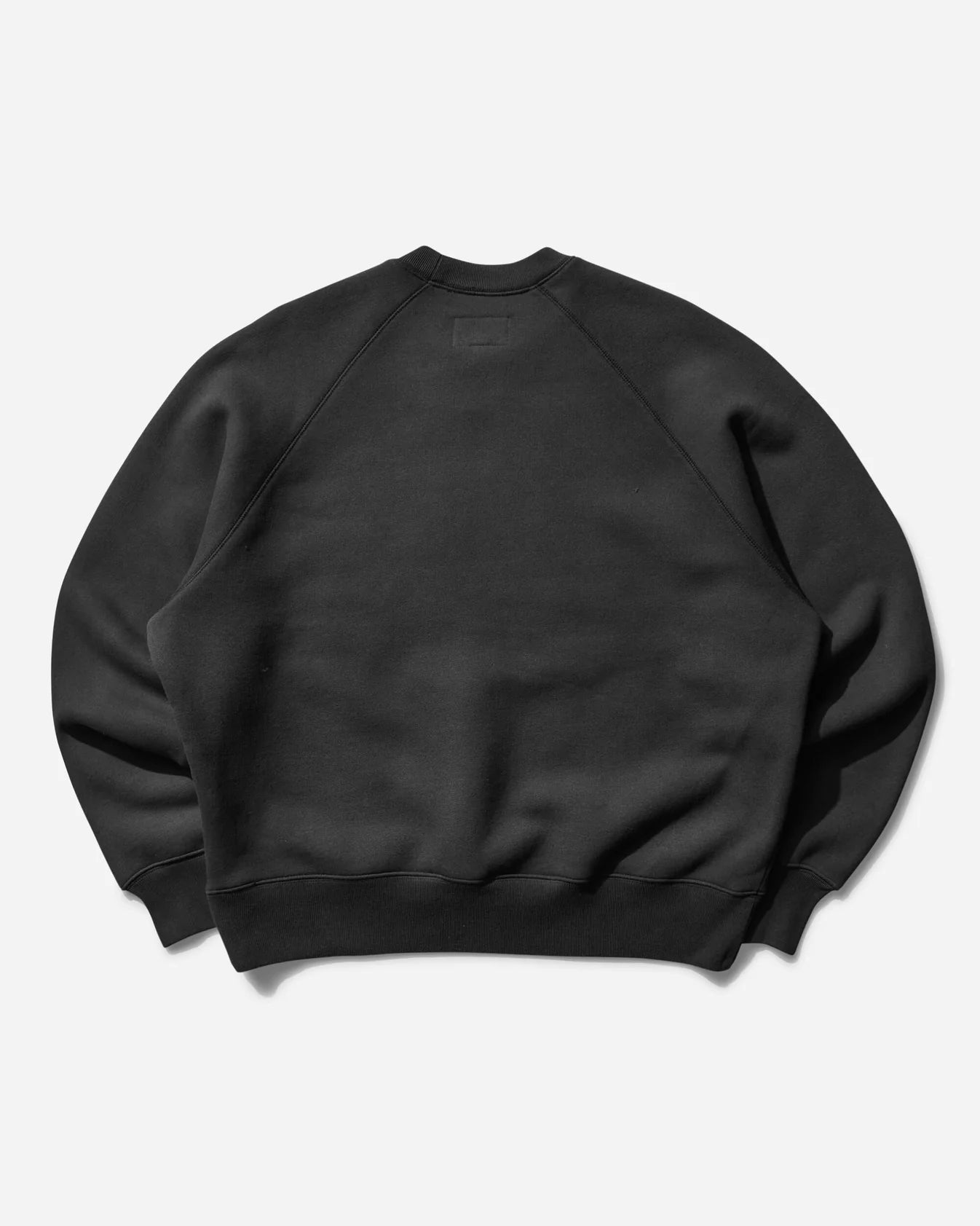 Stussy Overlock Varsity Raglan Crewneck Sweatshirt Washed Black