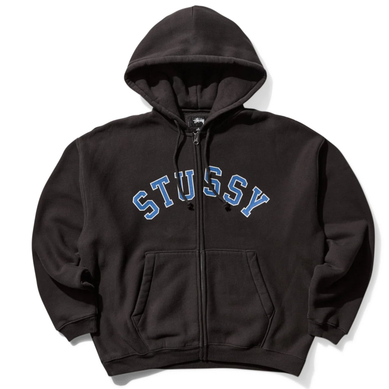 Stussy Faded Graphic Zip Hoodie Washed Black