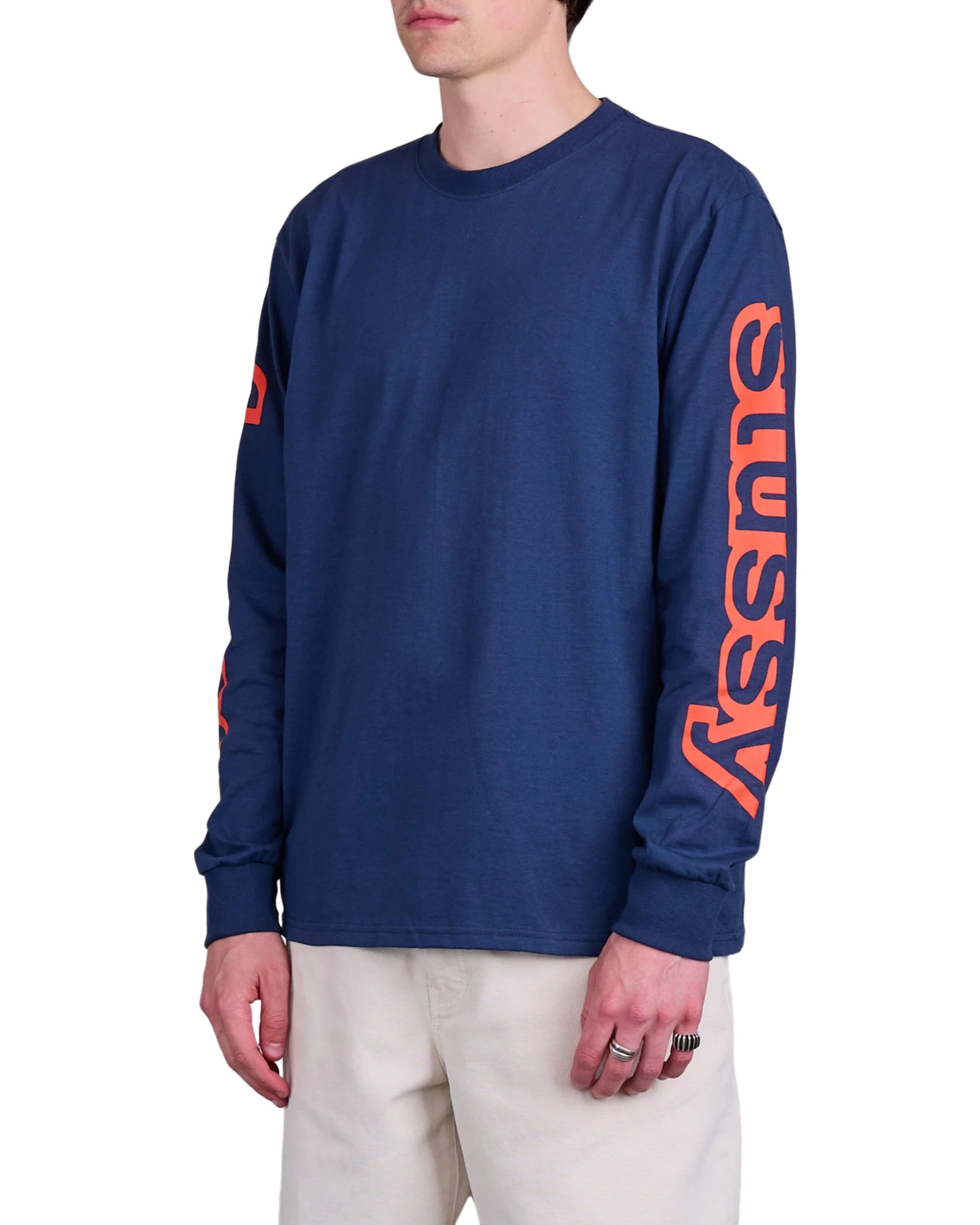 Stussy Sideways Long Sleeve Tee Navy