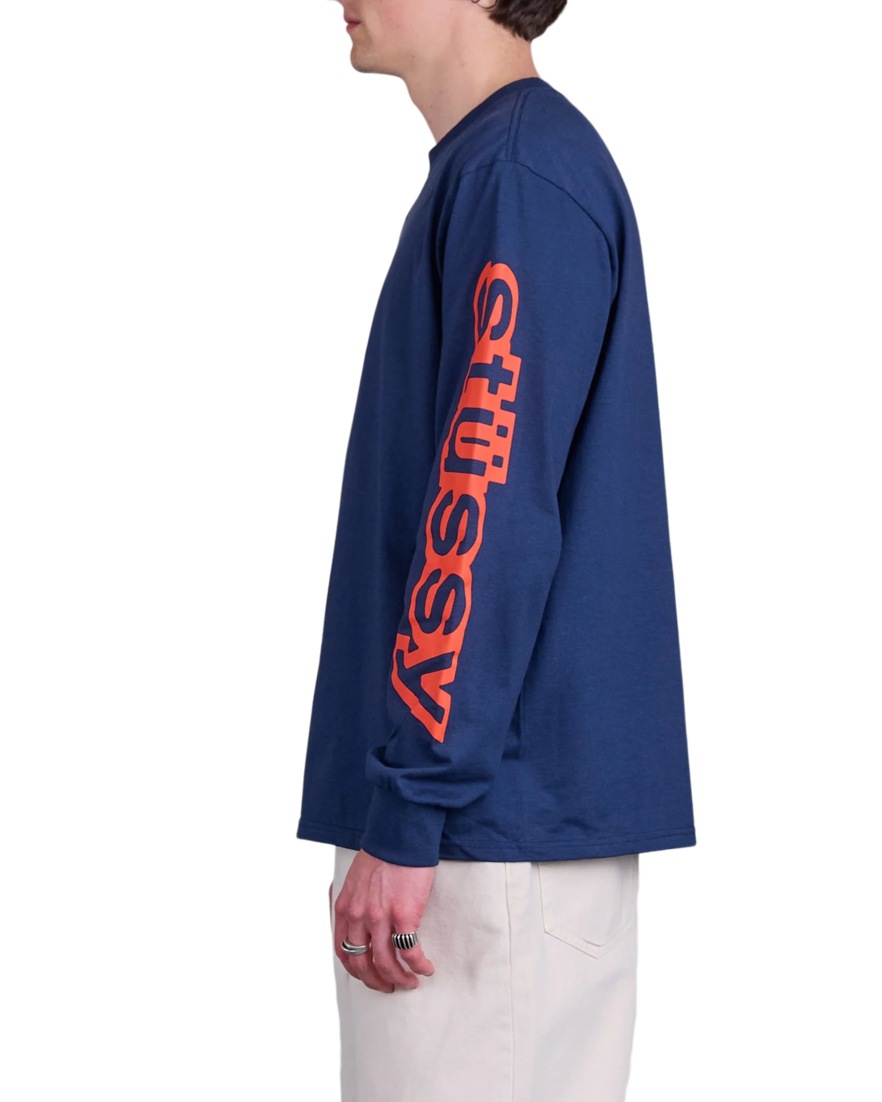 Stussy Sideways Long Sleeve Tee Navy