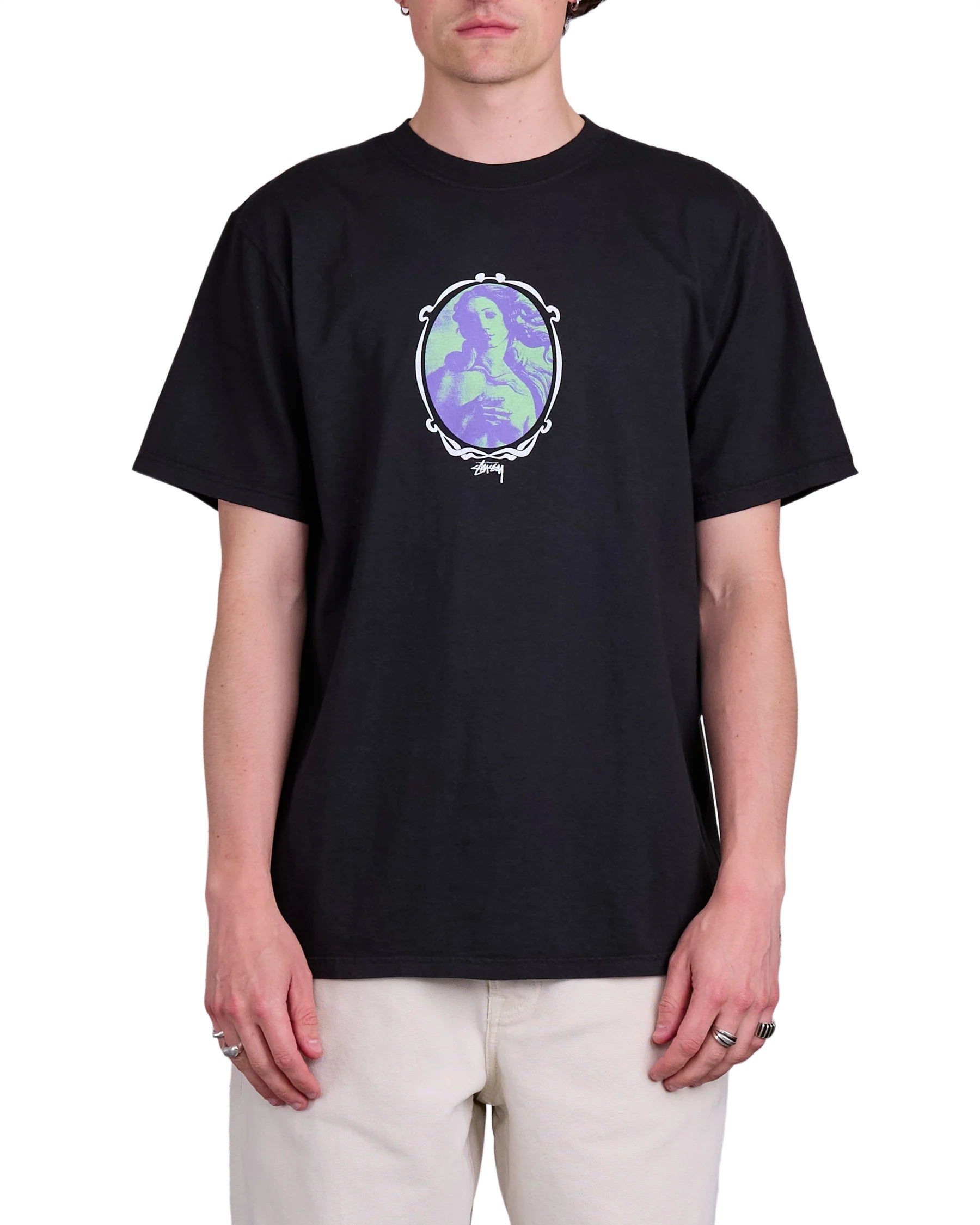 Stussy Venus Oval Pigment Dyed Tee Black