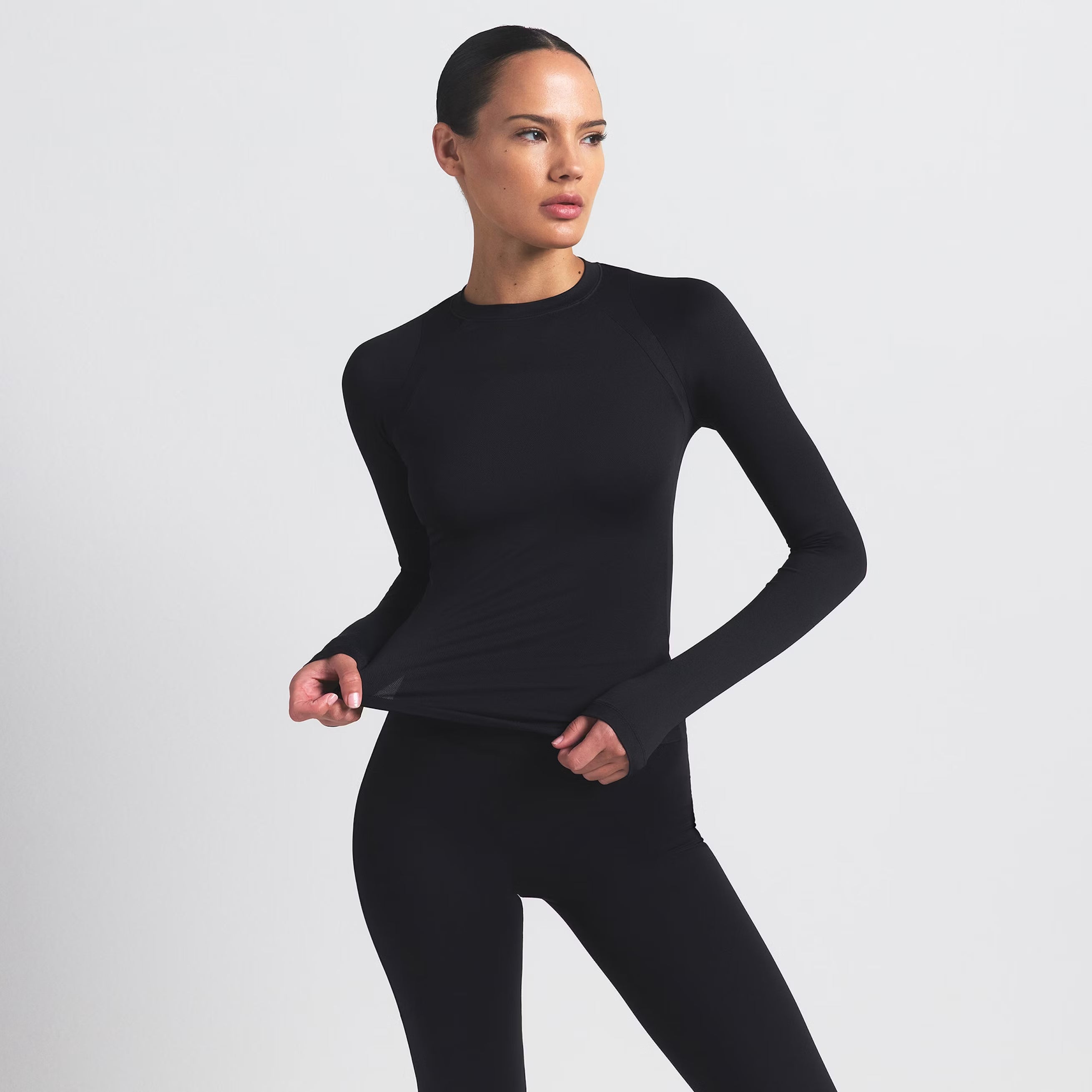 NikeSKIMS Airy Women's Long-Sleeve Crew-Neck Top Obsidian