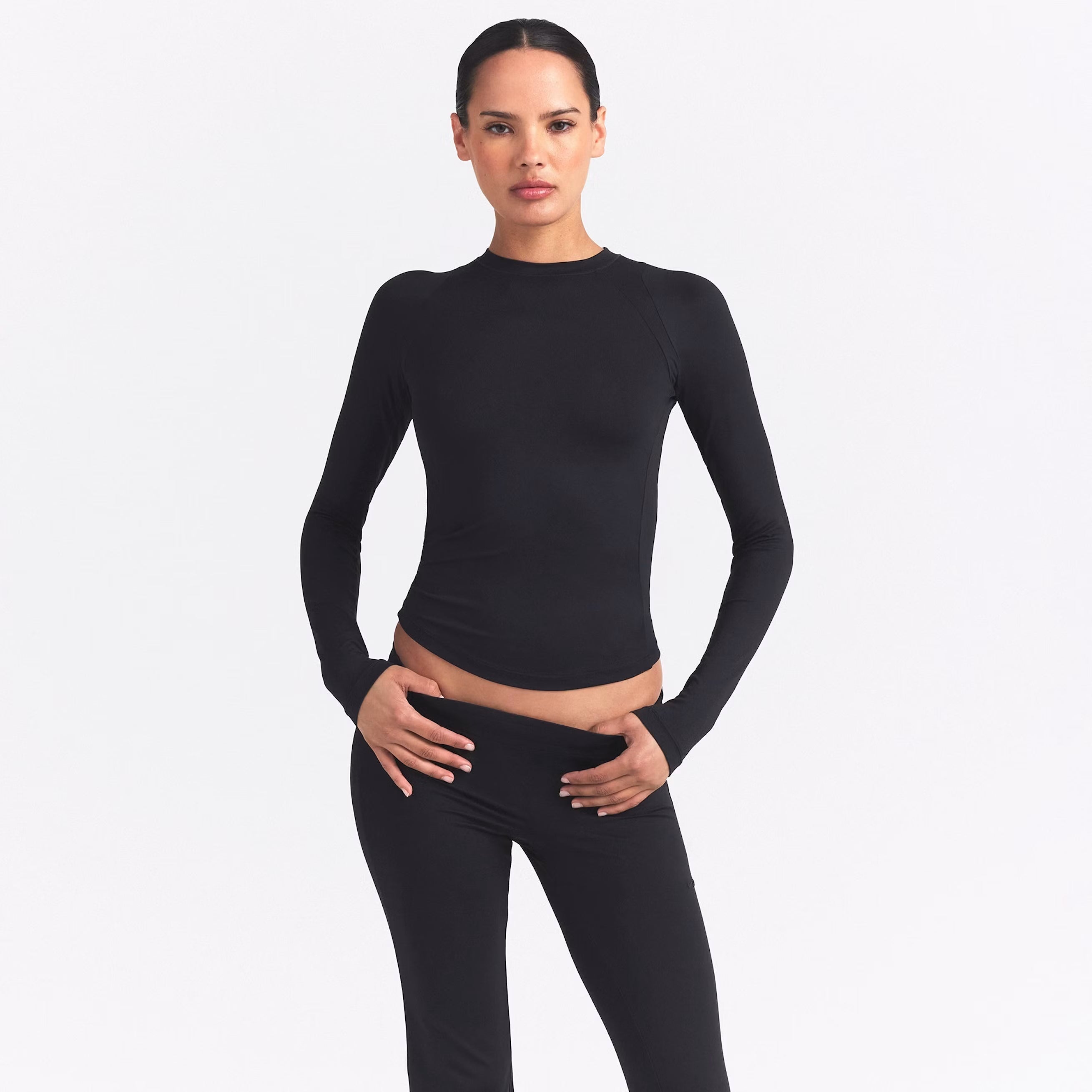 NikeSKIMS Airy Women's Long-Sleeve Crew-Neck Top Obsidian