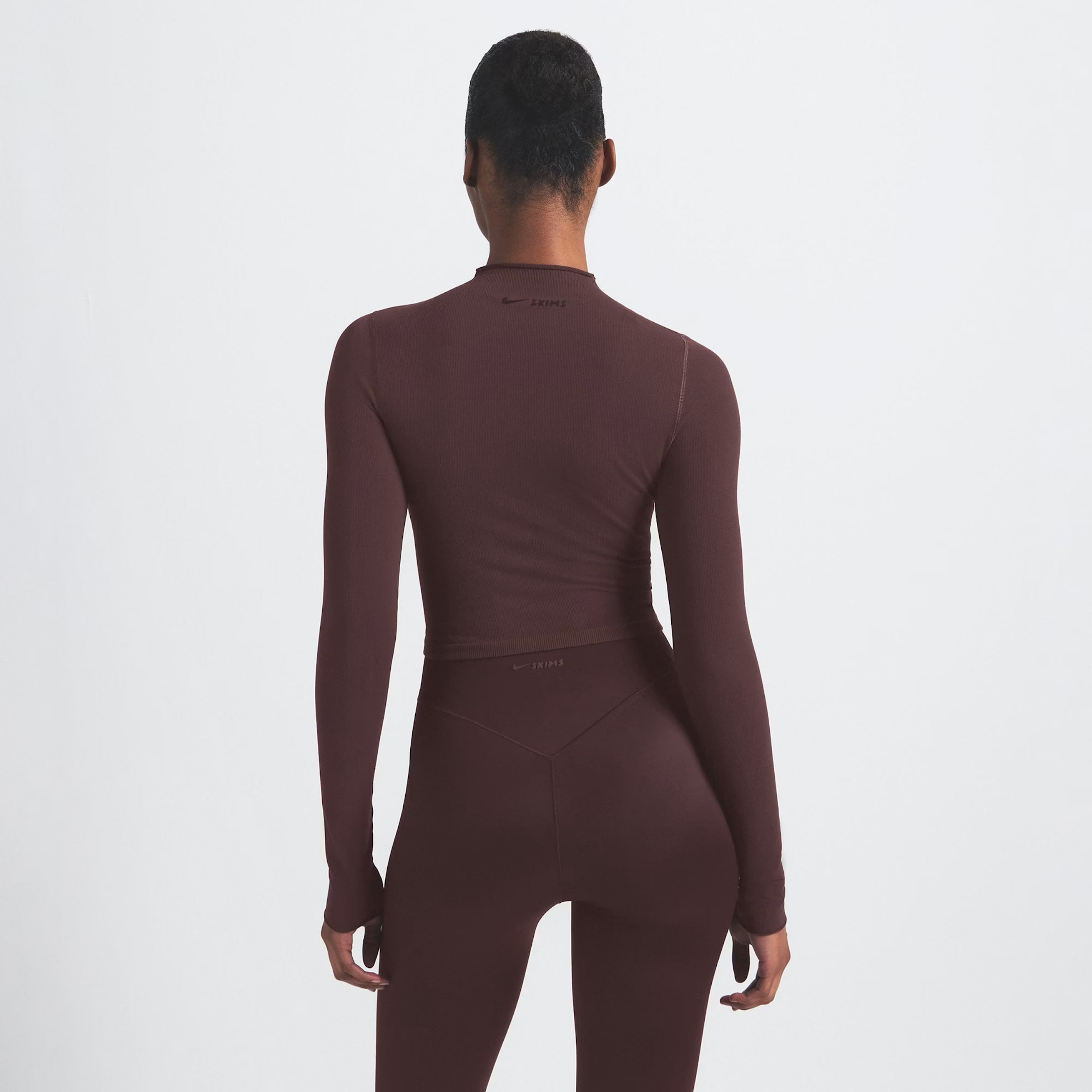 NikeSKIMS Vintage Seamless Women's Mock-Neck Crop Top Currant