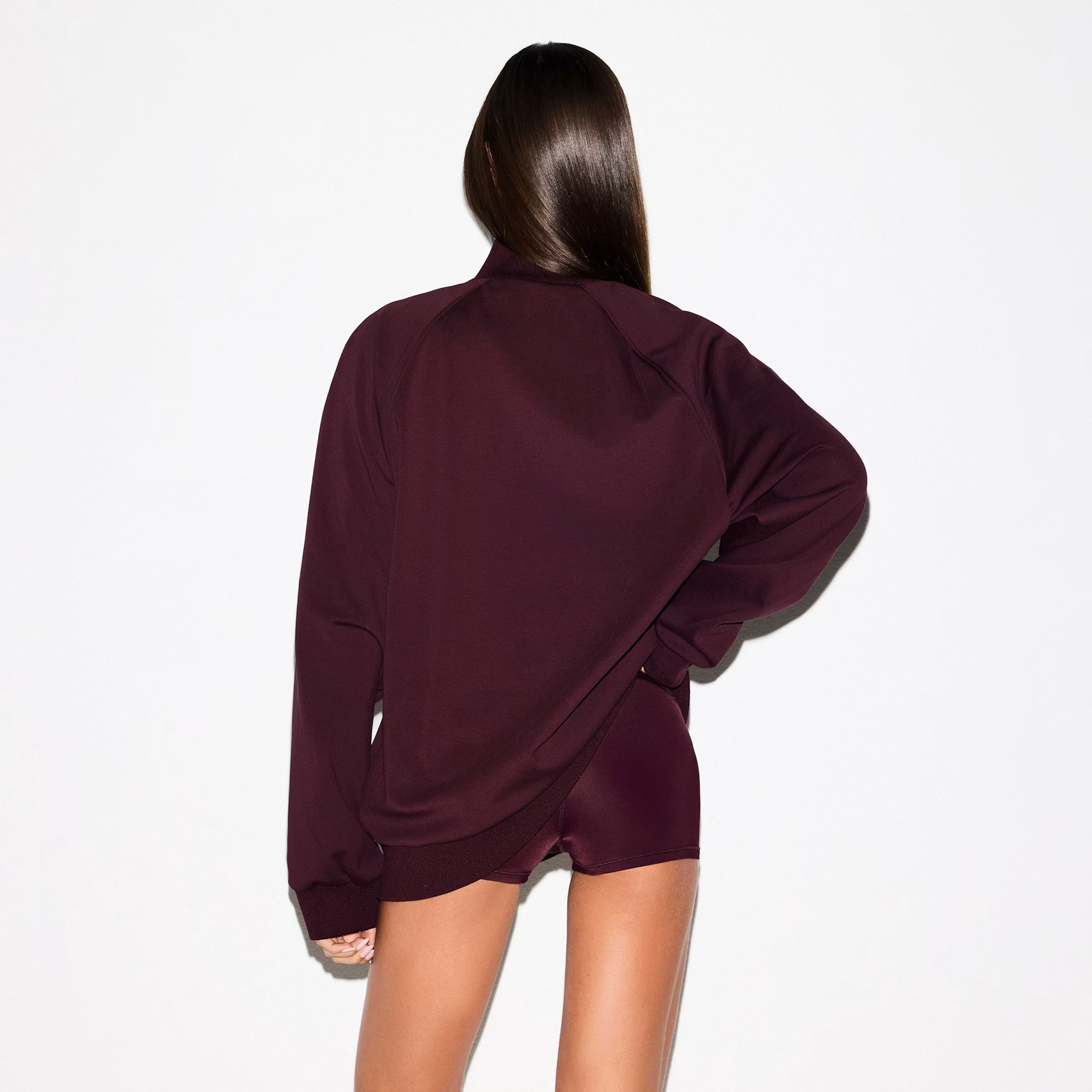 NikeSKIMS Matte Tricot Women's Oversized Full-Zip Track Jacket Currant