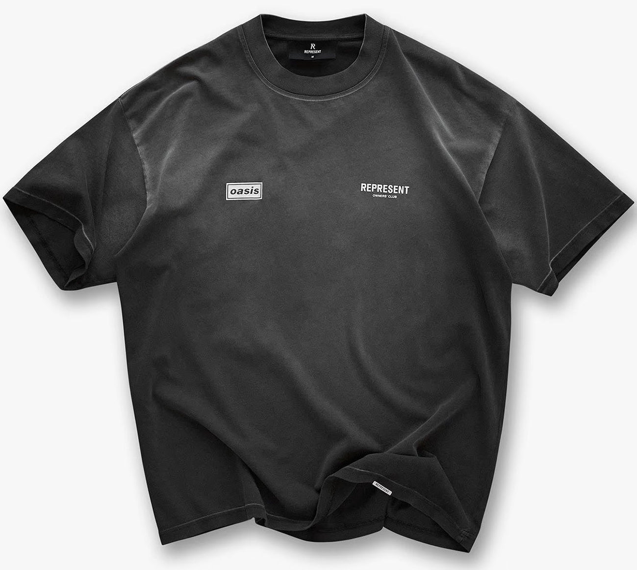 Represent x Oasis Owners Club T-Shirt Stained Black