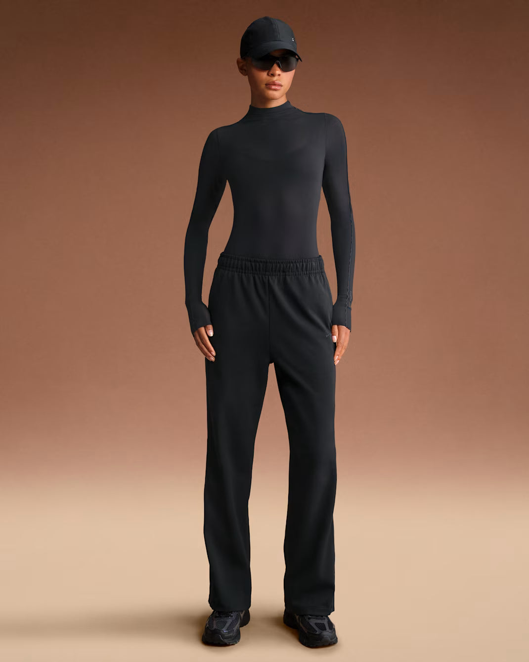 Nike SKIMS Weightless Layers Women's Mock-Neck Long-Sleeve Top Black