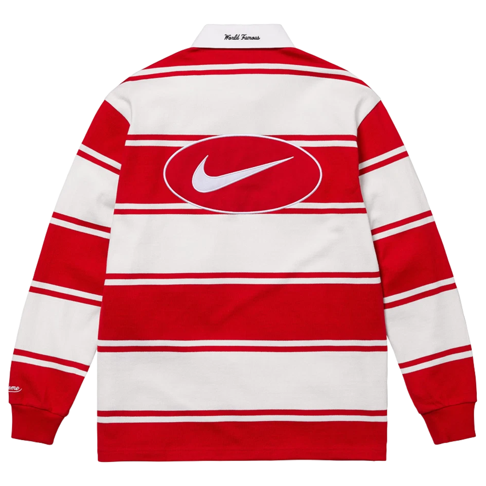 Supreme x Nike Stripe Rugby Red