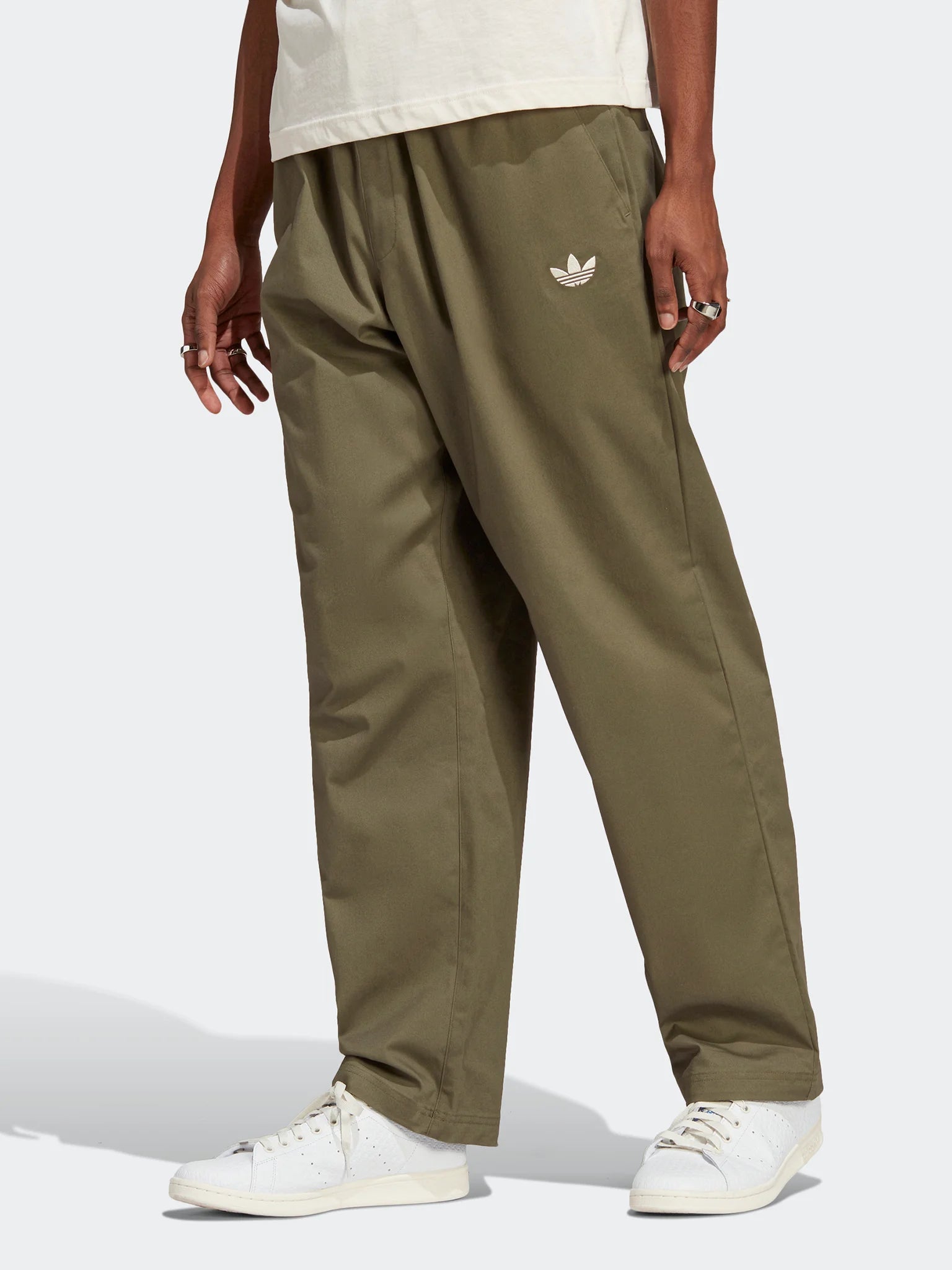 adidas Originals BPop Stretch Cotton Chino Pants Olive Strata