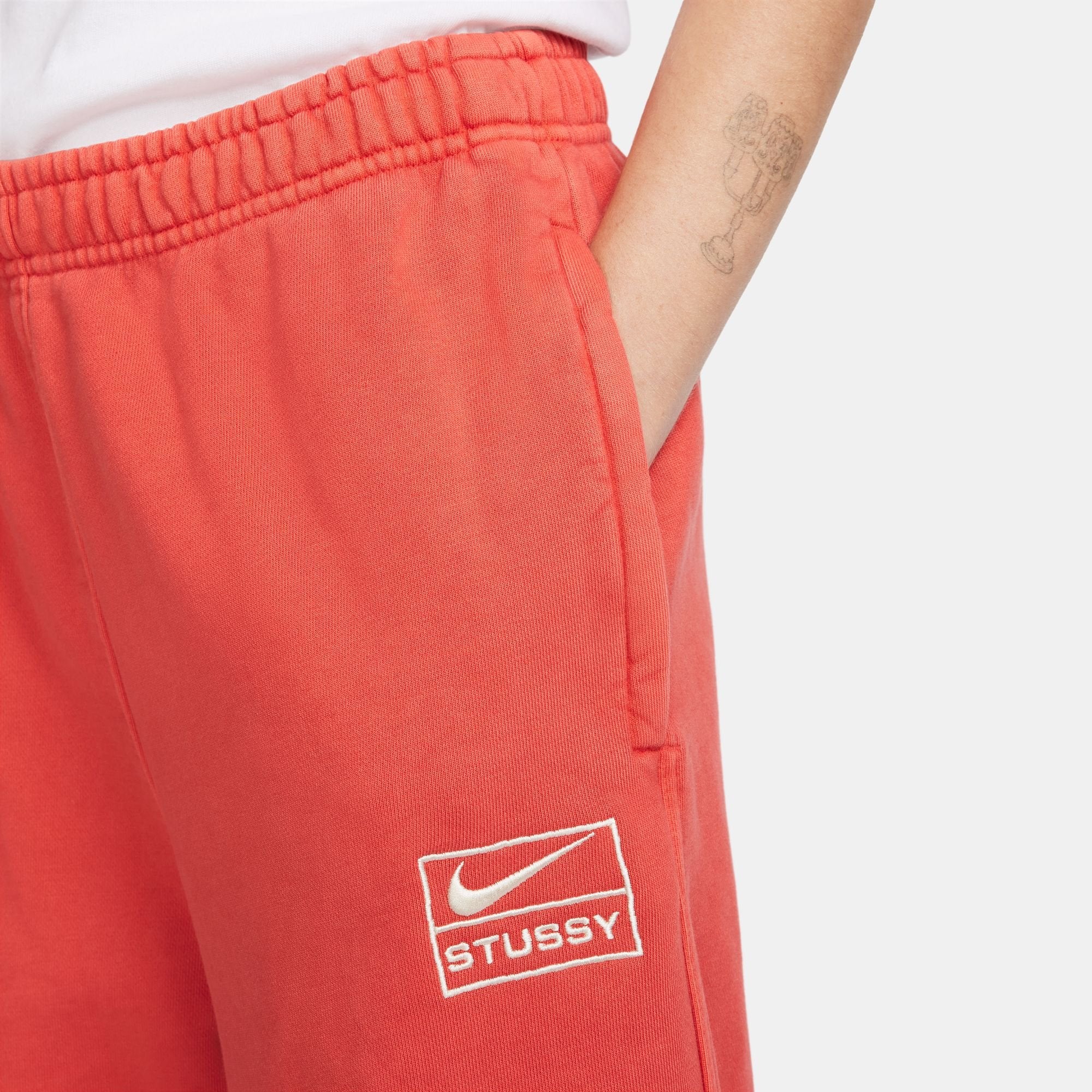 Stussy x Nike Pigment Dyed Fleece Sweatpants Habanero Red