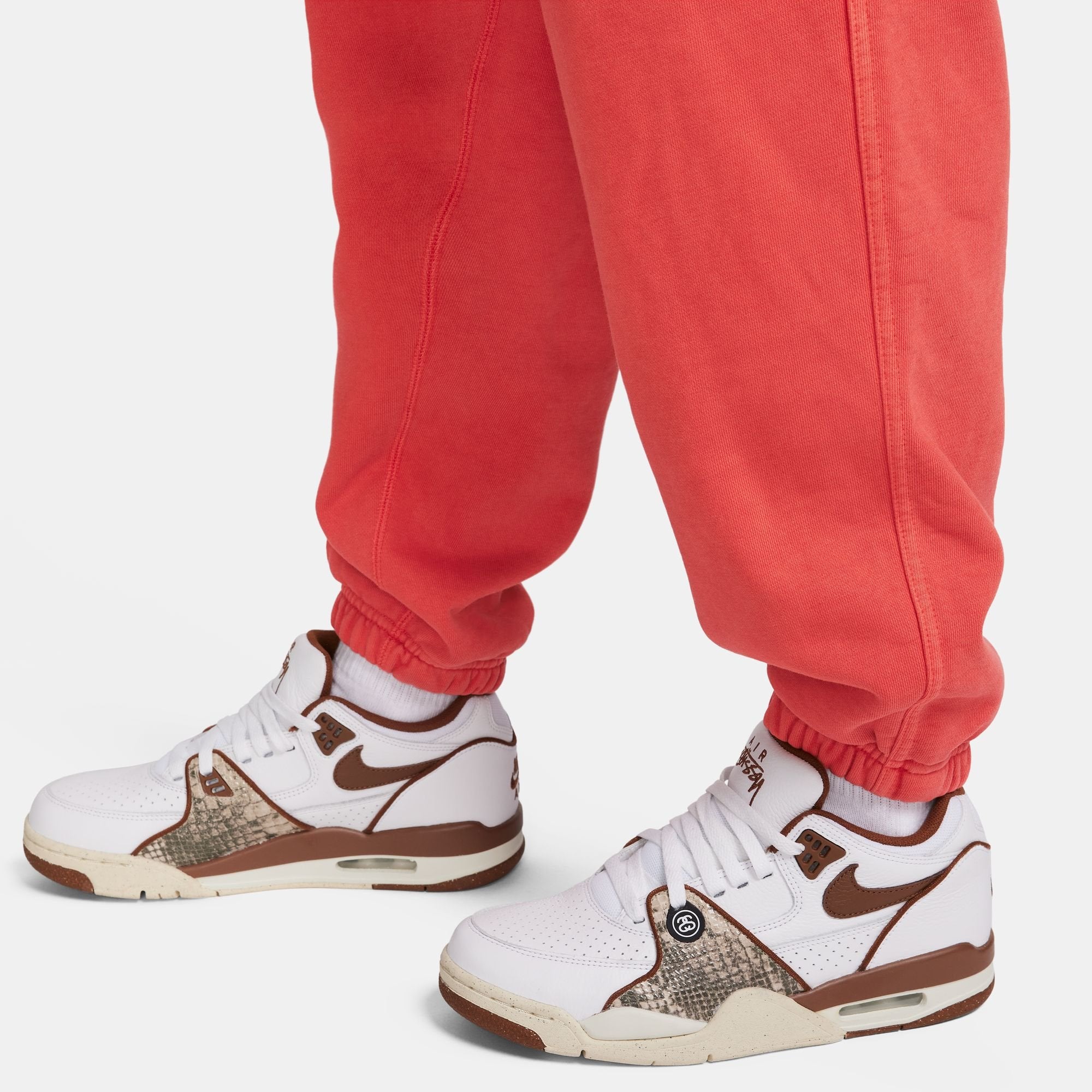 Stussy x Nike Pigment Dyed Fleece Sweatpants Habanero Red