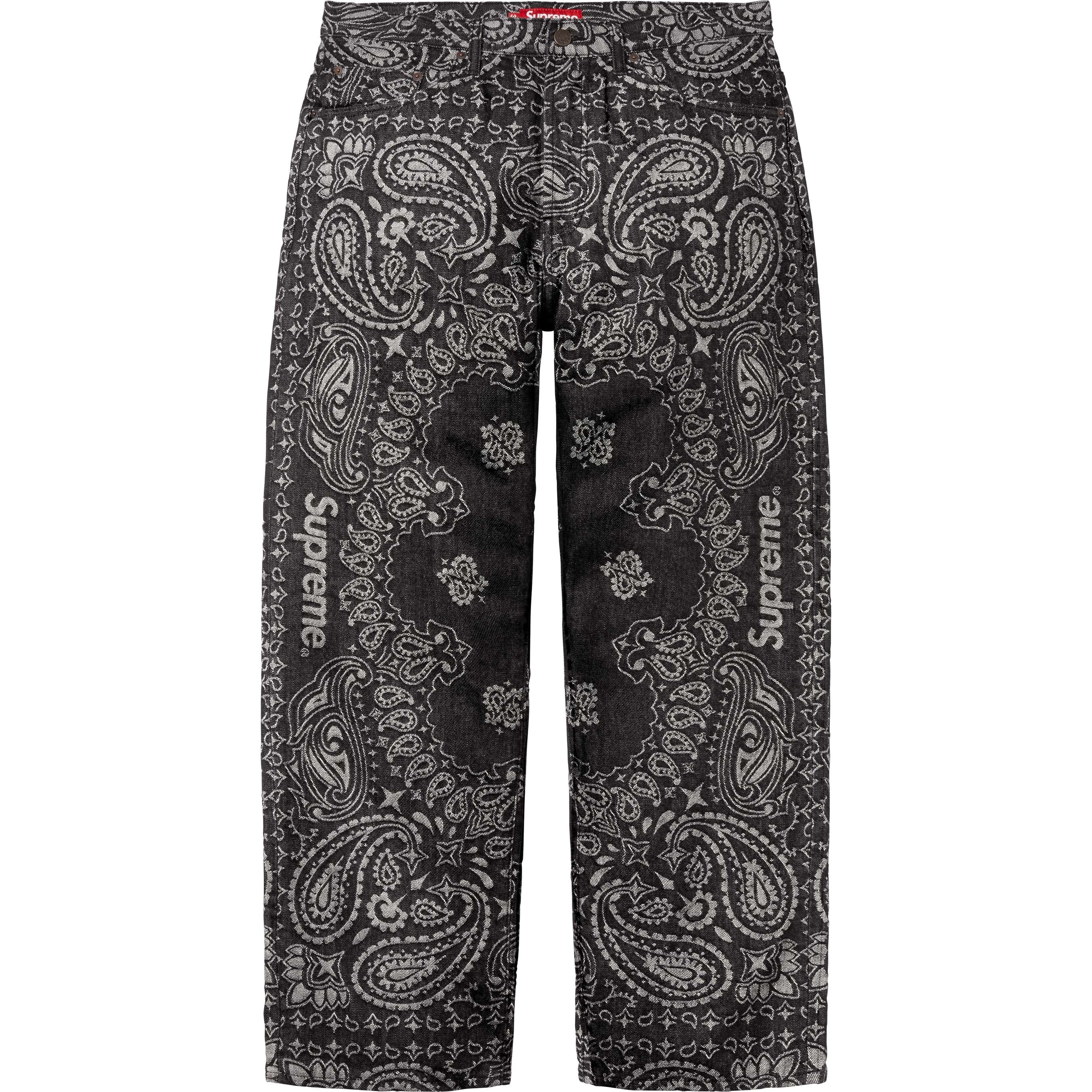 Supreme Bandana Jacquard Baggy Jean Black