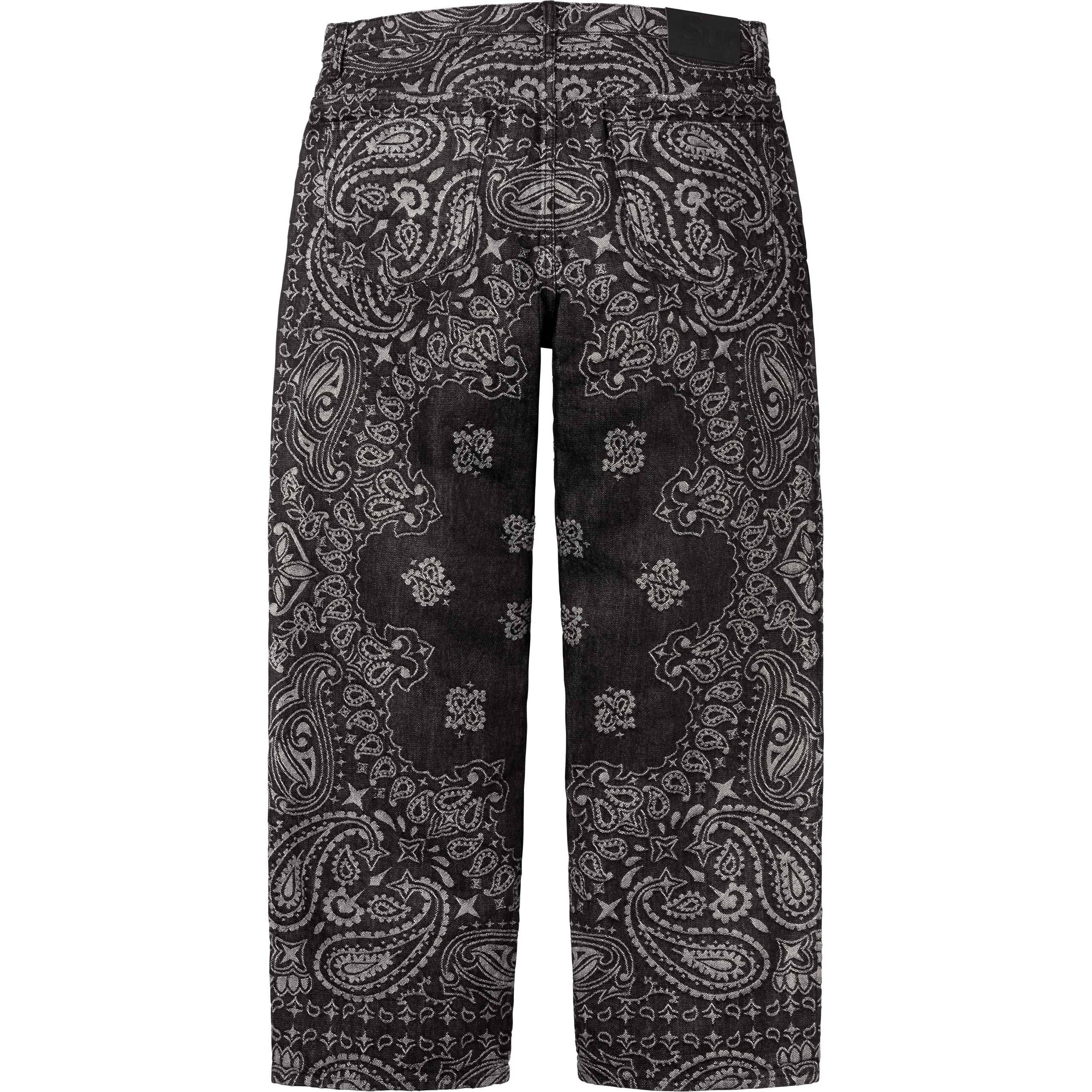 Supreme Bandana Jacquard Baggy Jean Black