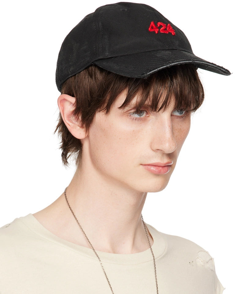 424 Distressed Baseball Hat Black