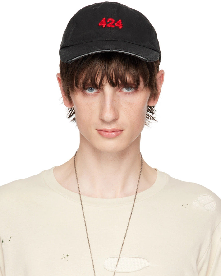 424 Distressed Baseball Hat Black