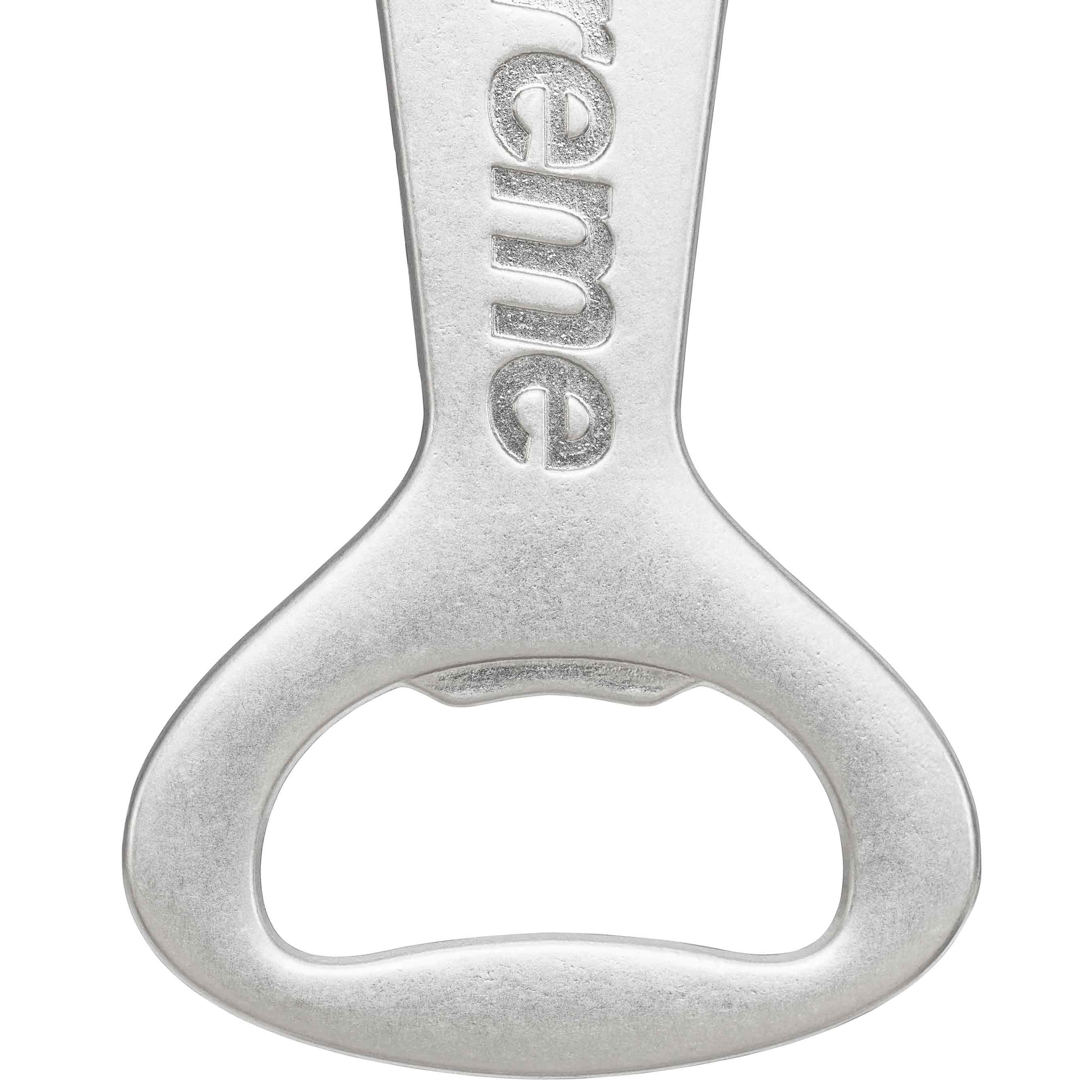 Supreme Bottle Opener Keychain Silver Metal