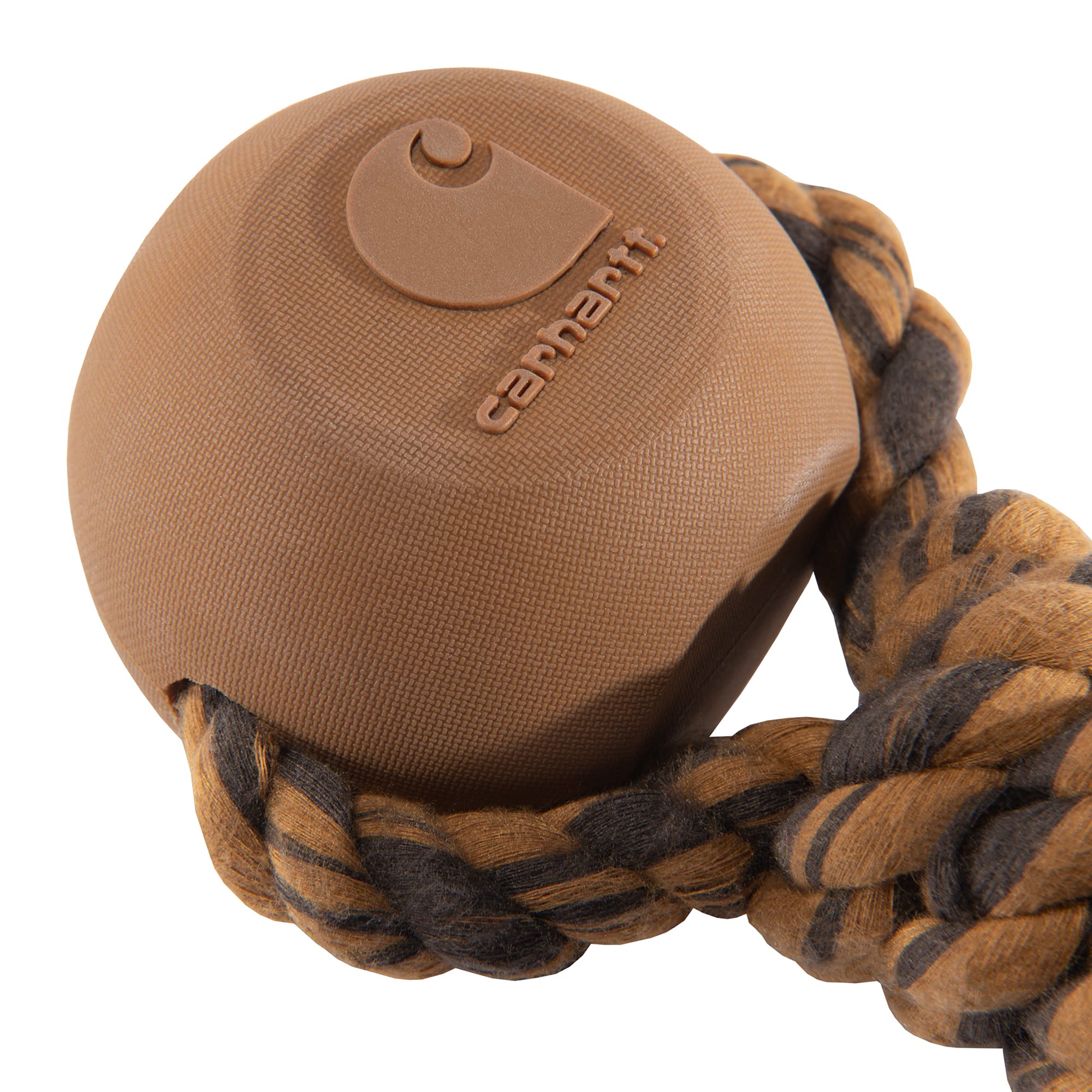 Carhartt Pet Toy Rubber Ball Dog Rope PullBrown Dark Brown